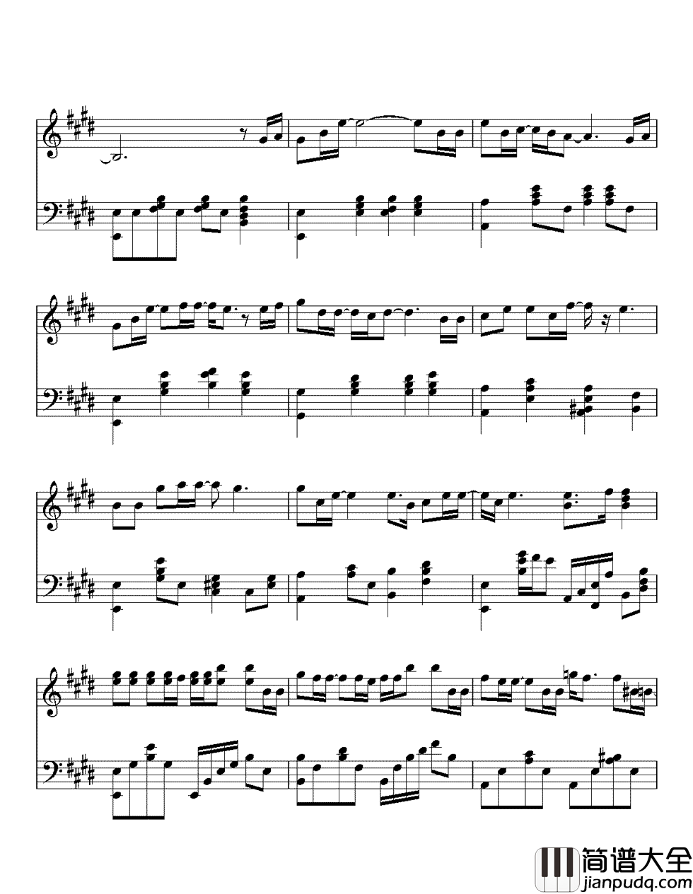 至少还有你钢琴谱_林忆莲_我要抱着你，直到你的发线有了白雪的痕迹