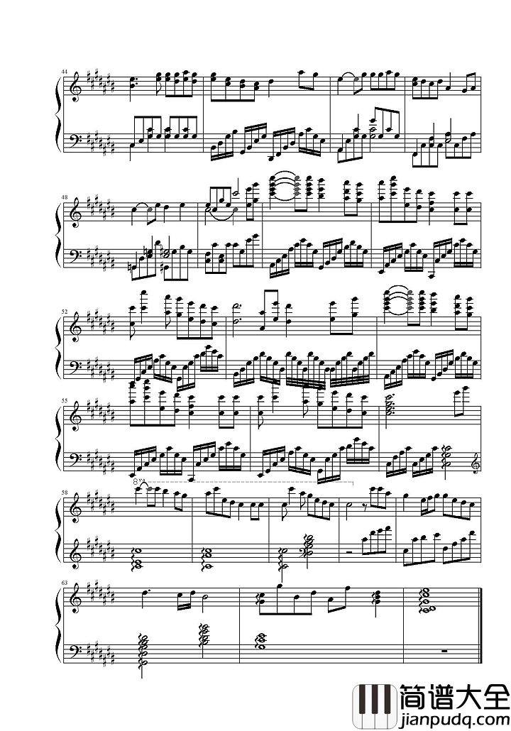 隐形的翅膀钢琴谱_张韶涵_一直有双隐形翅膀的仙女