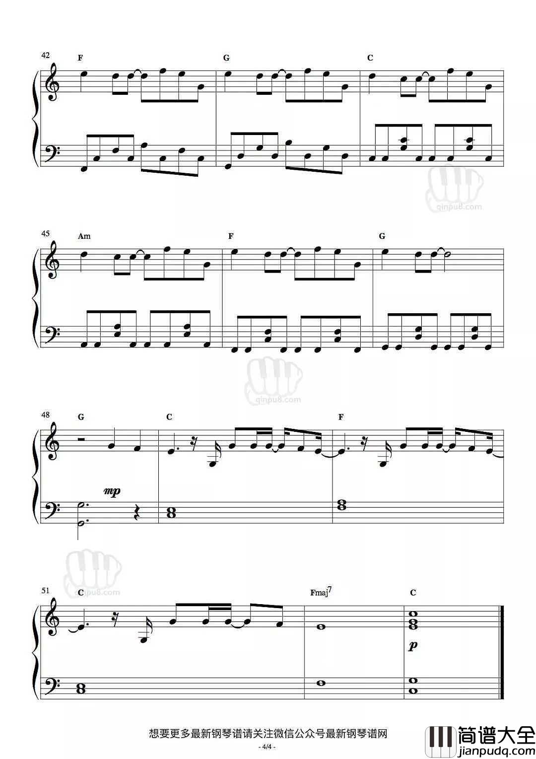 和你在一起钢琴谱_汪苏泷_确认过眼神，是想要“和你在一起”