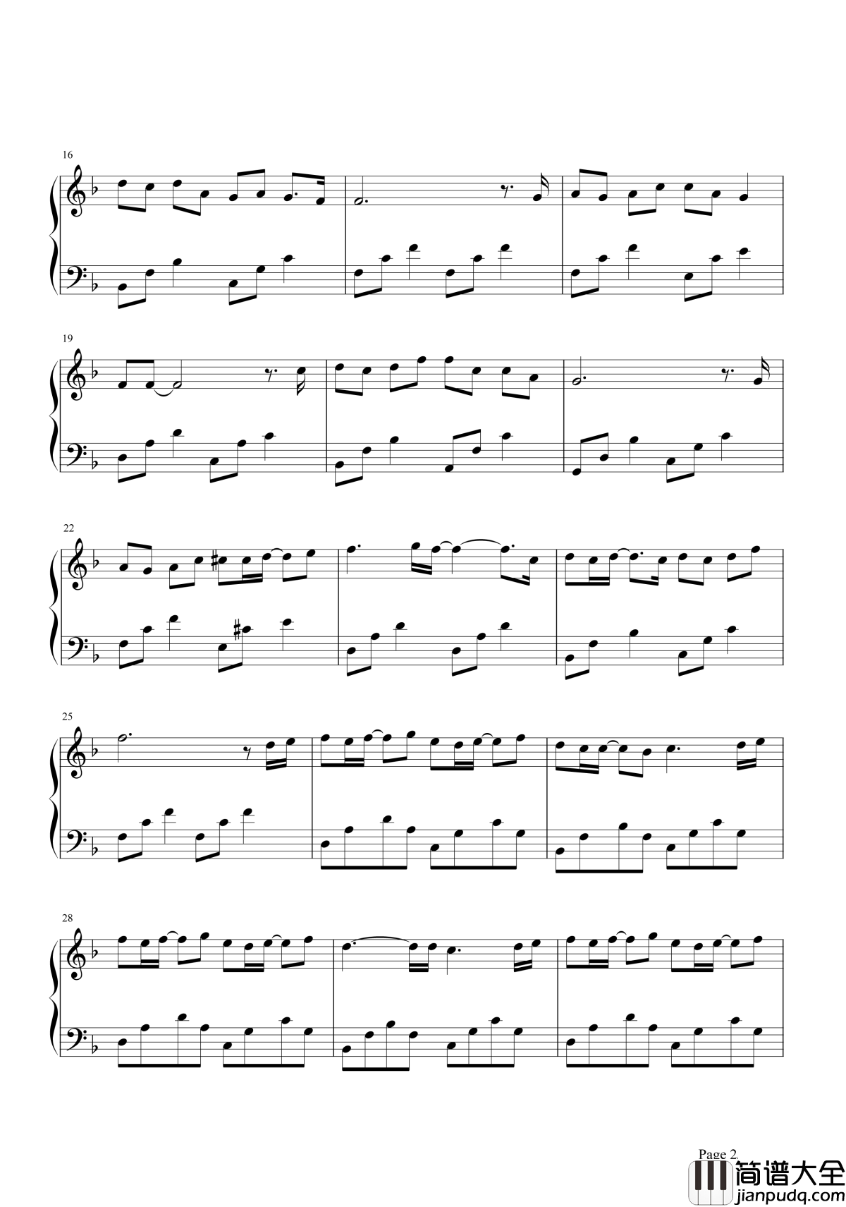 可惜不是你钢琴谱_梁静茹_如果能重来还会不会是你