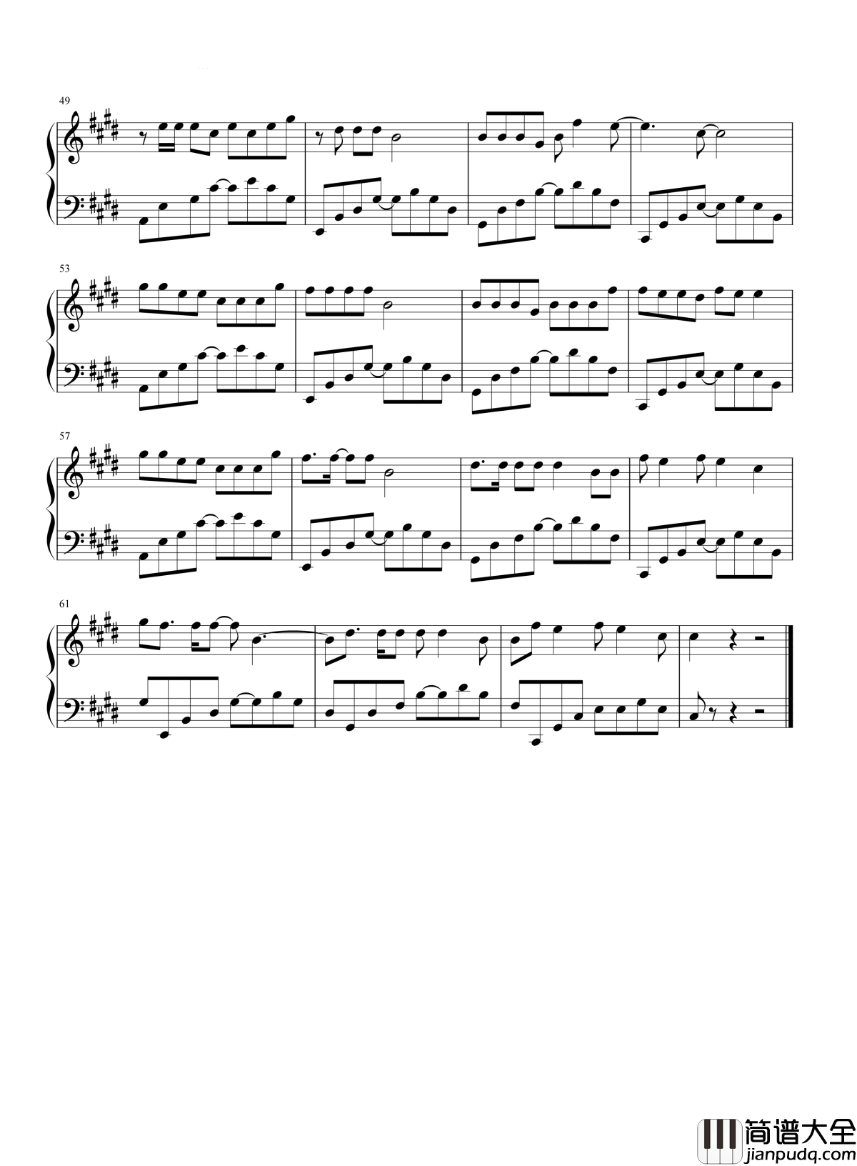 红昭愿钢琴谱__音阙诗听__年少风雅鲜衣怒马，也不过一刹那