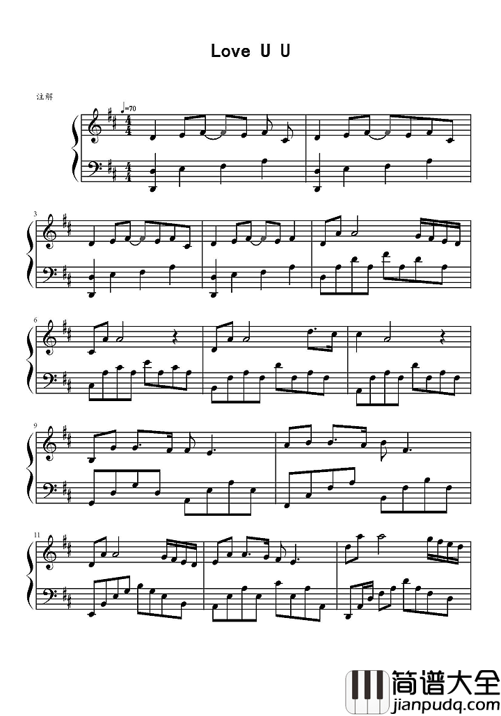 Love_U_U钢琴谱_林俊杰｜love_u_u_stay_with_me