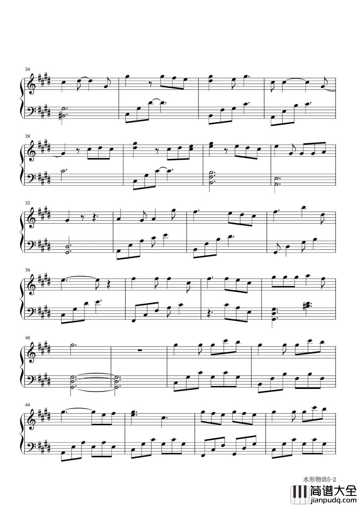 水形物语钢琴谱（水形物语电影推广曲）_周深｜爱是永恒的你