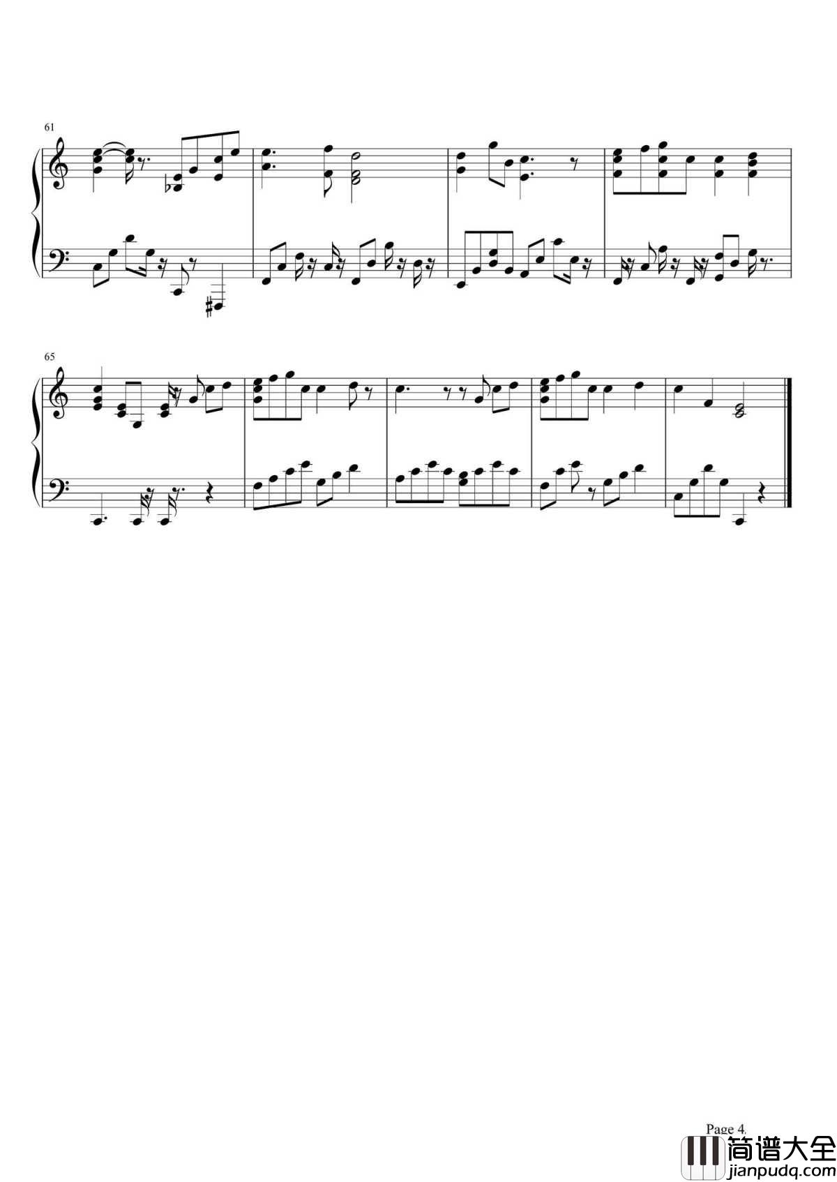 蒲公英的约定钢琴谱_周杰伦_说好一起，初恋的味道~