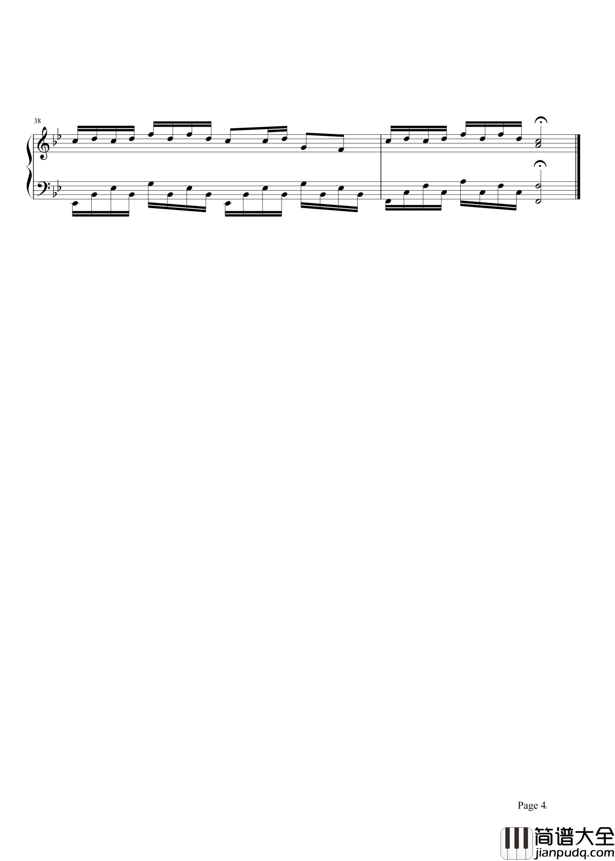 青花瓷钢琴谱_周杰伦_自顾自美丽，你眼带笑意