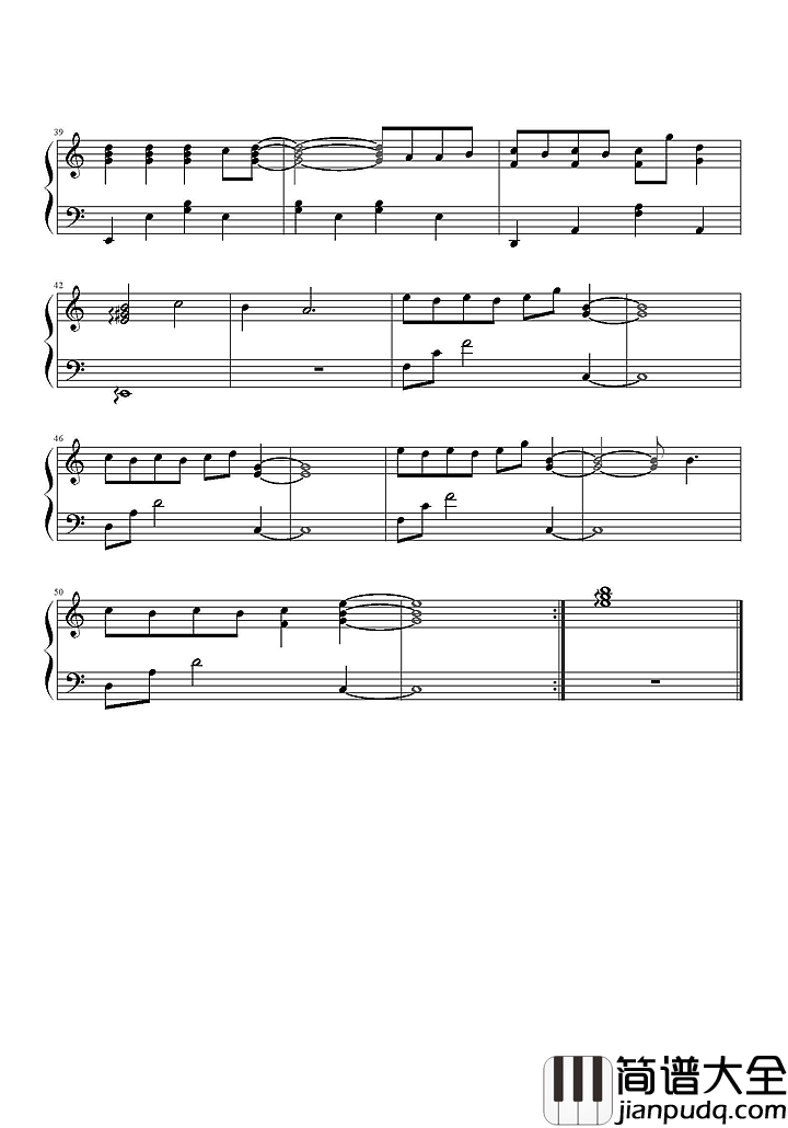 丑八怪钢琴谱_薛之谦_最美的丑八怪