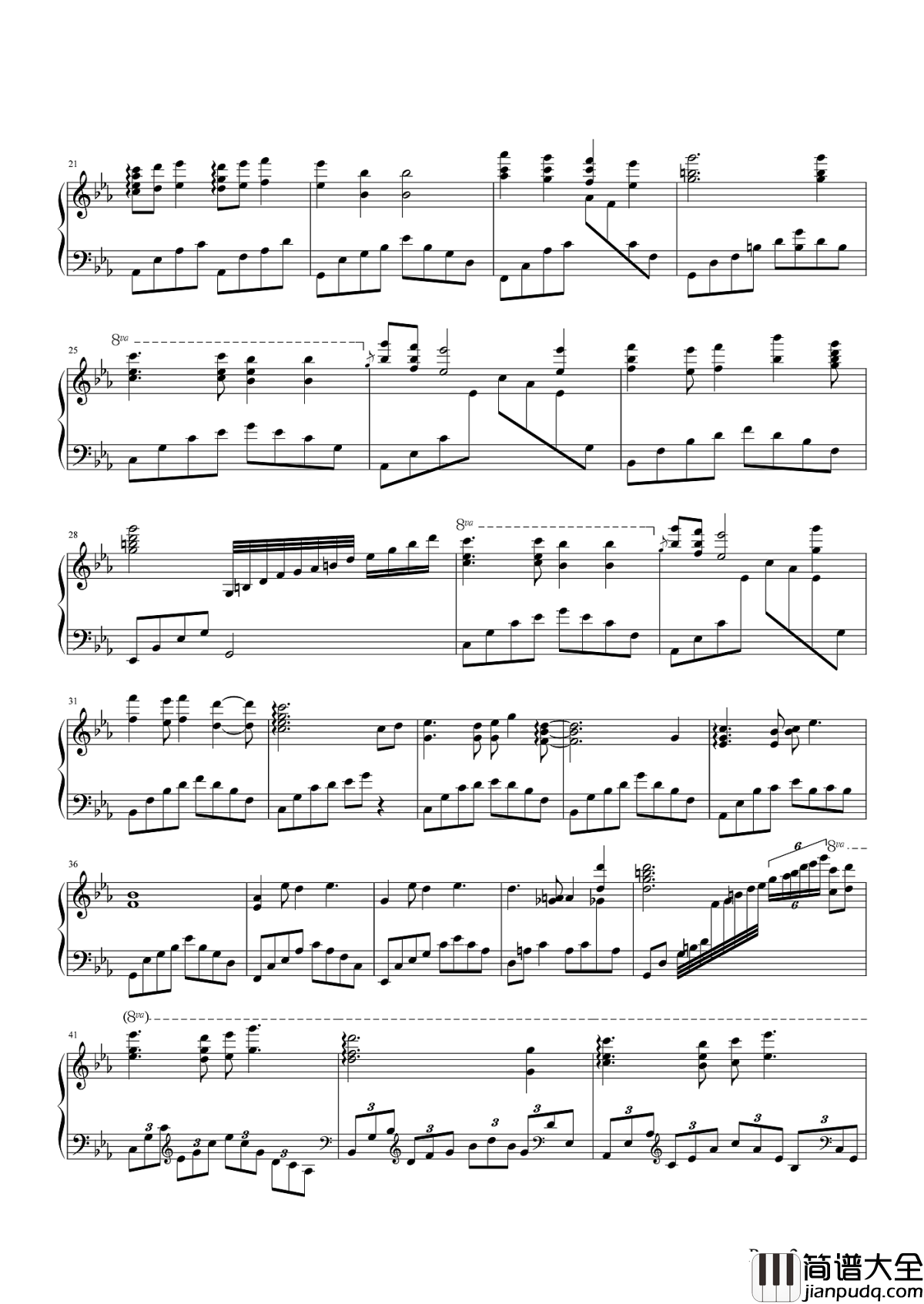 天空之城钢琴谱_久石让_如天上人间般的享受