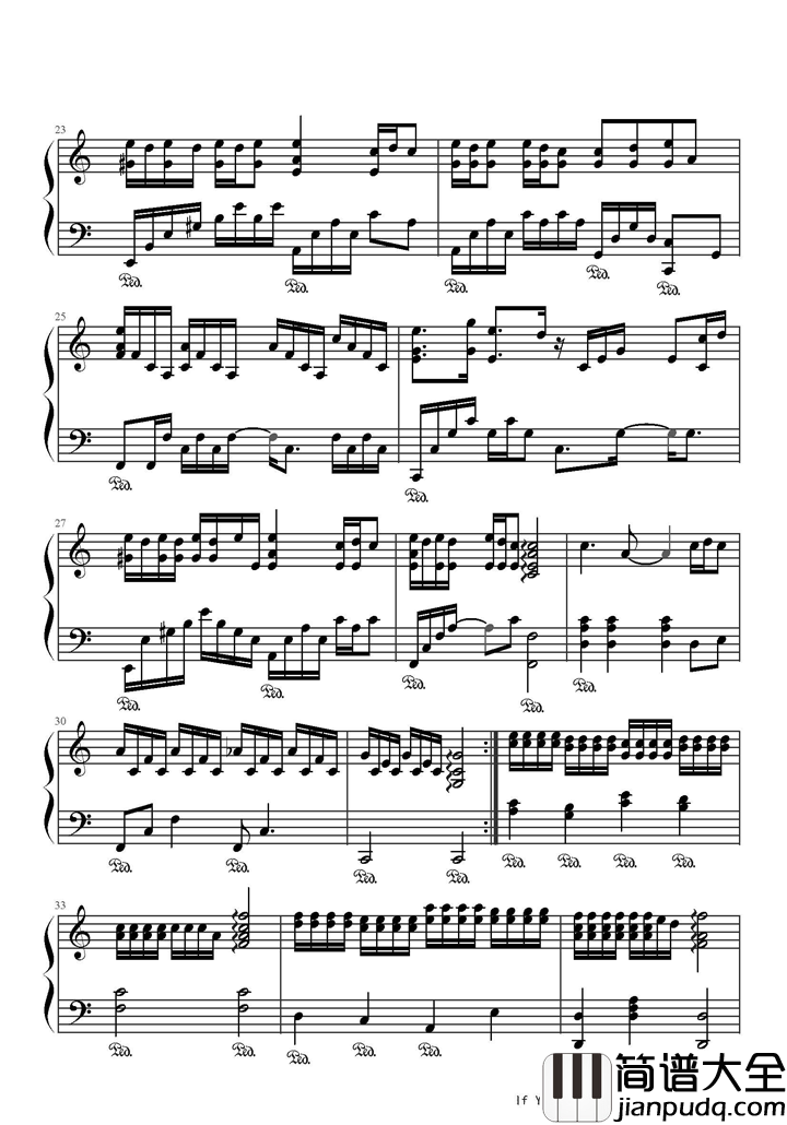 If_You钢琴谱_Big_Bang_如果那个人是你