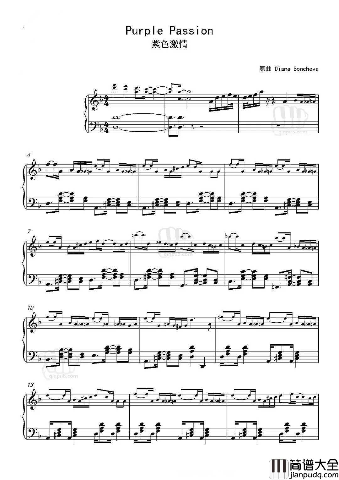 Purple_Passion钢琴谱_真·御姐节奏大师爆燃曲目，她用小提琴完美演绎优雅与激情