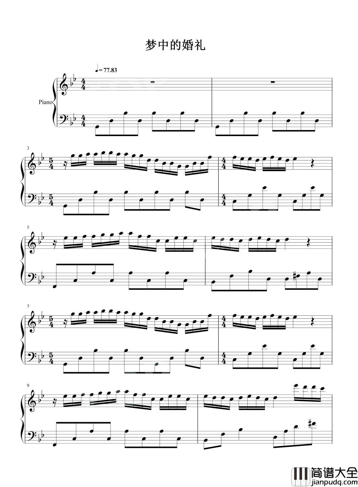 梦中的婚礼钢琴谱_理查德.克莱德曼_最美的乐章，背后隐逸着一个动人的故事