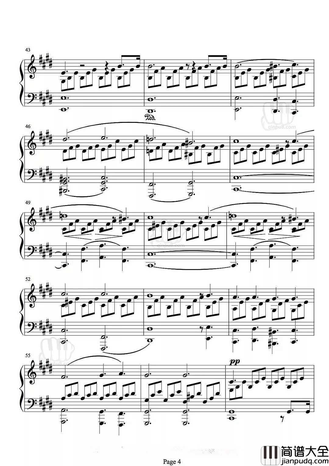 月光奏鸣曲第一乐章钢琴谱_我从他的月光中，听到了午夜的微风