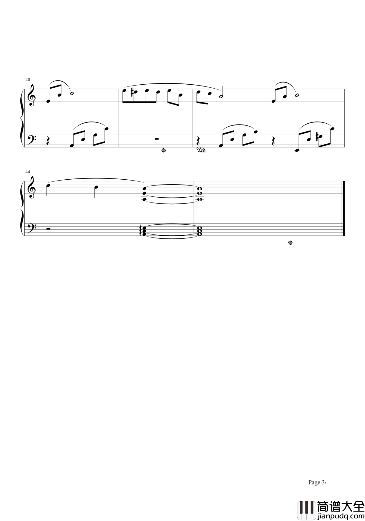 献给爱丽丝钢琴谱_唯美钢琴曲，仿佛看到了一位美丽的少女