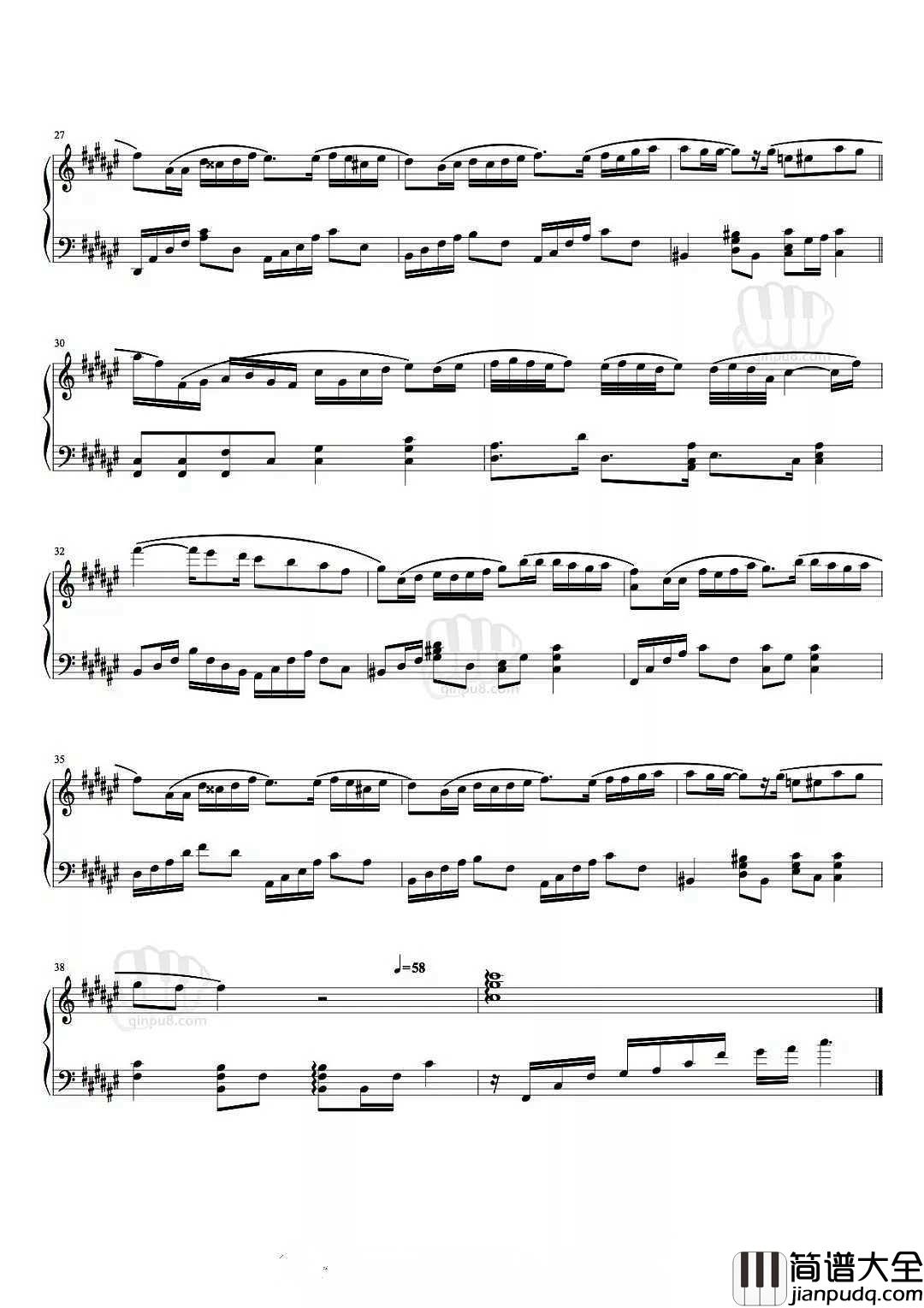 好心分手钢琴谱_情话总雷同，恨意千万种