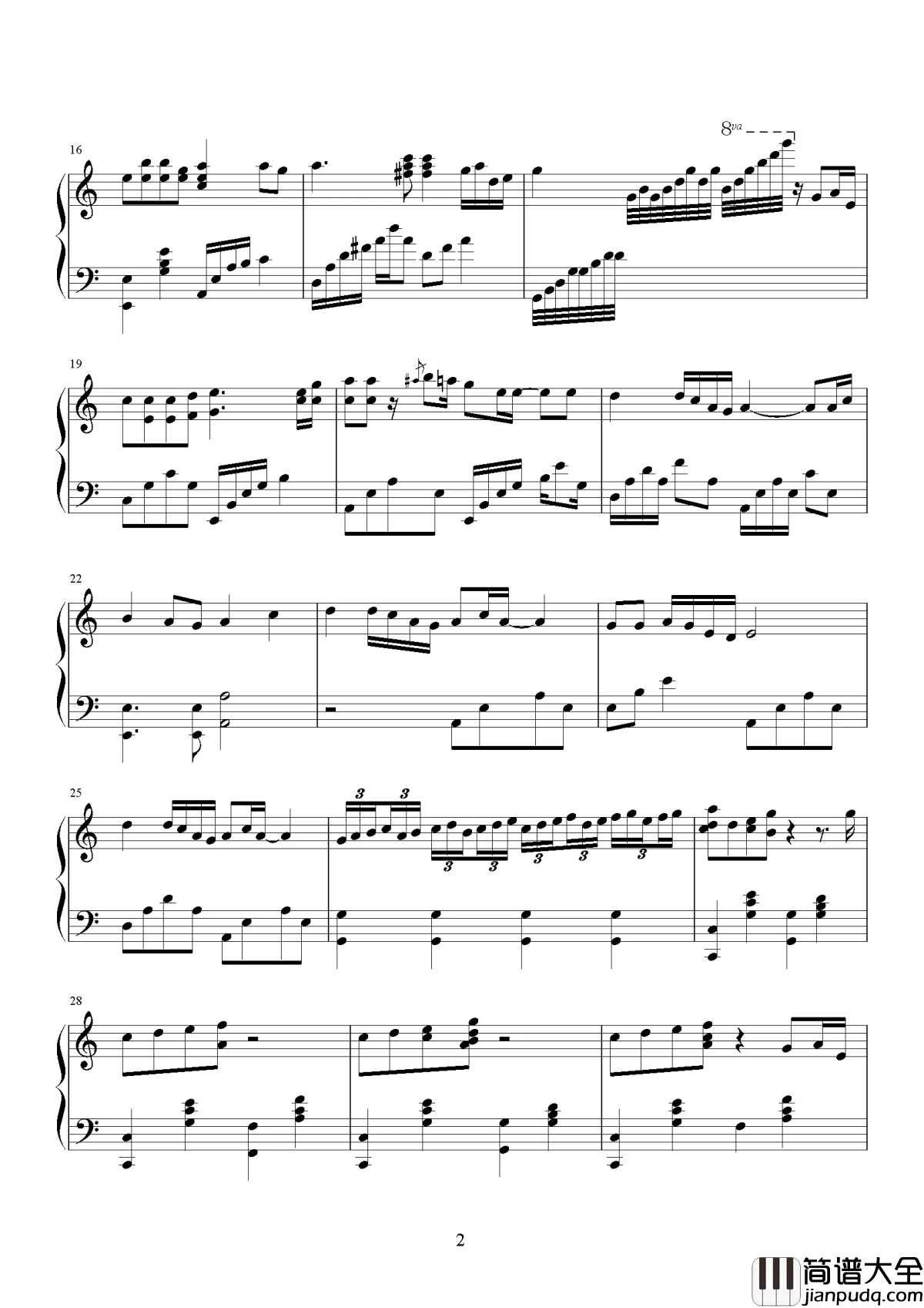 王菲_容易受伤的女人_钢琴谱