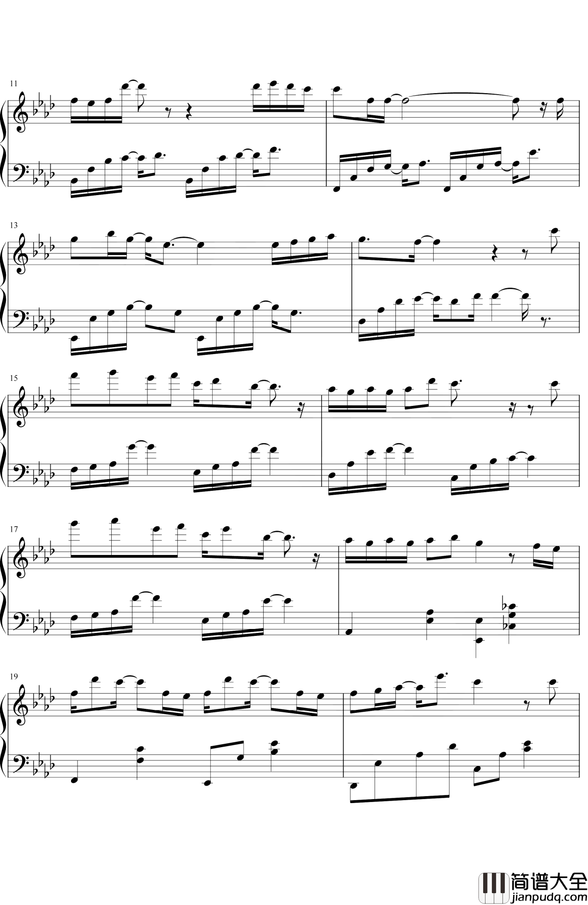 狐狸钢琴谱_薛之谦_电影_二代妖精之今生有幸_推广曲