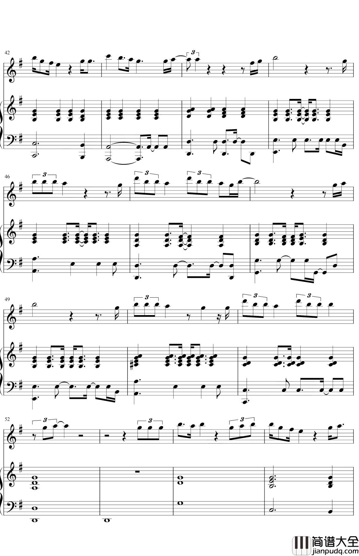 给你的歌钢琴谱_邓紫棋_一个人的日子虽然孤单，但是有段爱你的回忆就足够了