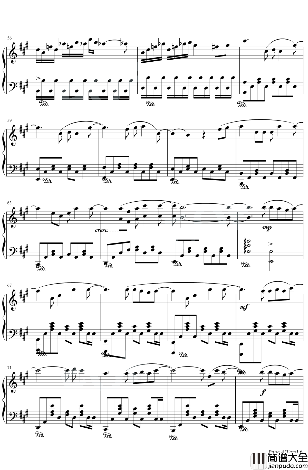 听见下雨的声音钢琴谱_周杰伦_终于听见下雨的声音