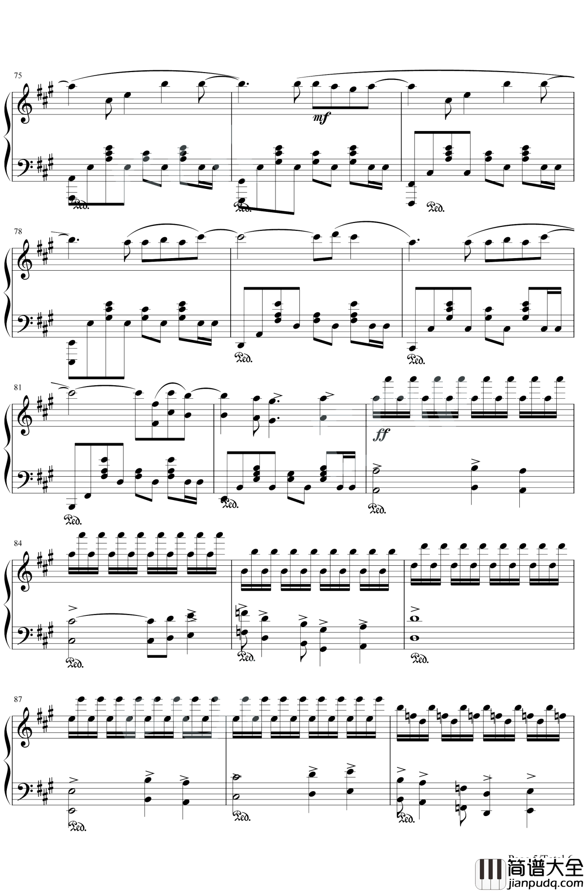 听见下雨的声音钢琴谱_周杰伦_终于听见下雨的声音