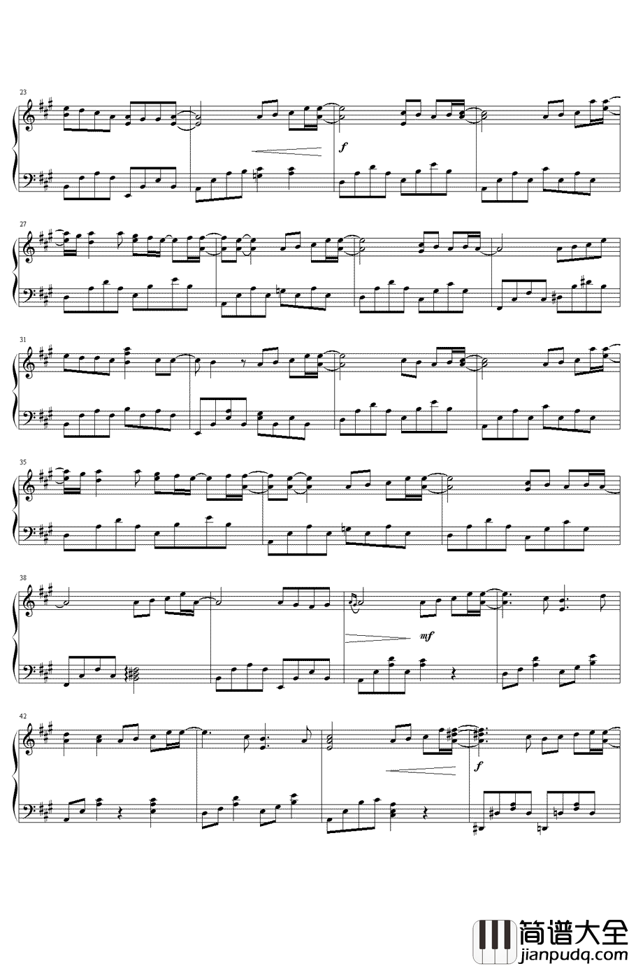 花海钢琴谱_周杰伦_过去的，回不来