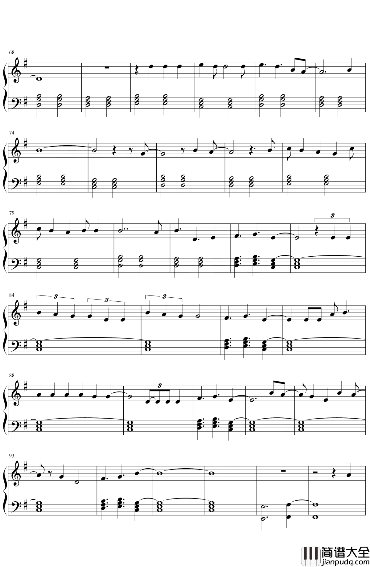 please_don't_go钢琴谱_joel_adams_请不要走不要离开