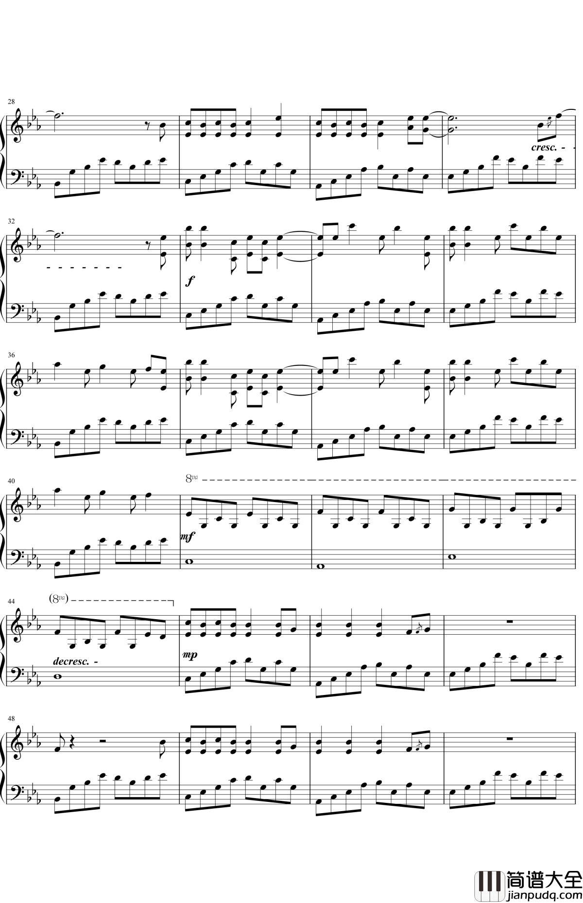 Apologize钢琴谱_OneRepublic_亲爱的，让我抓住你思绪，心向你飞驰