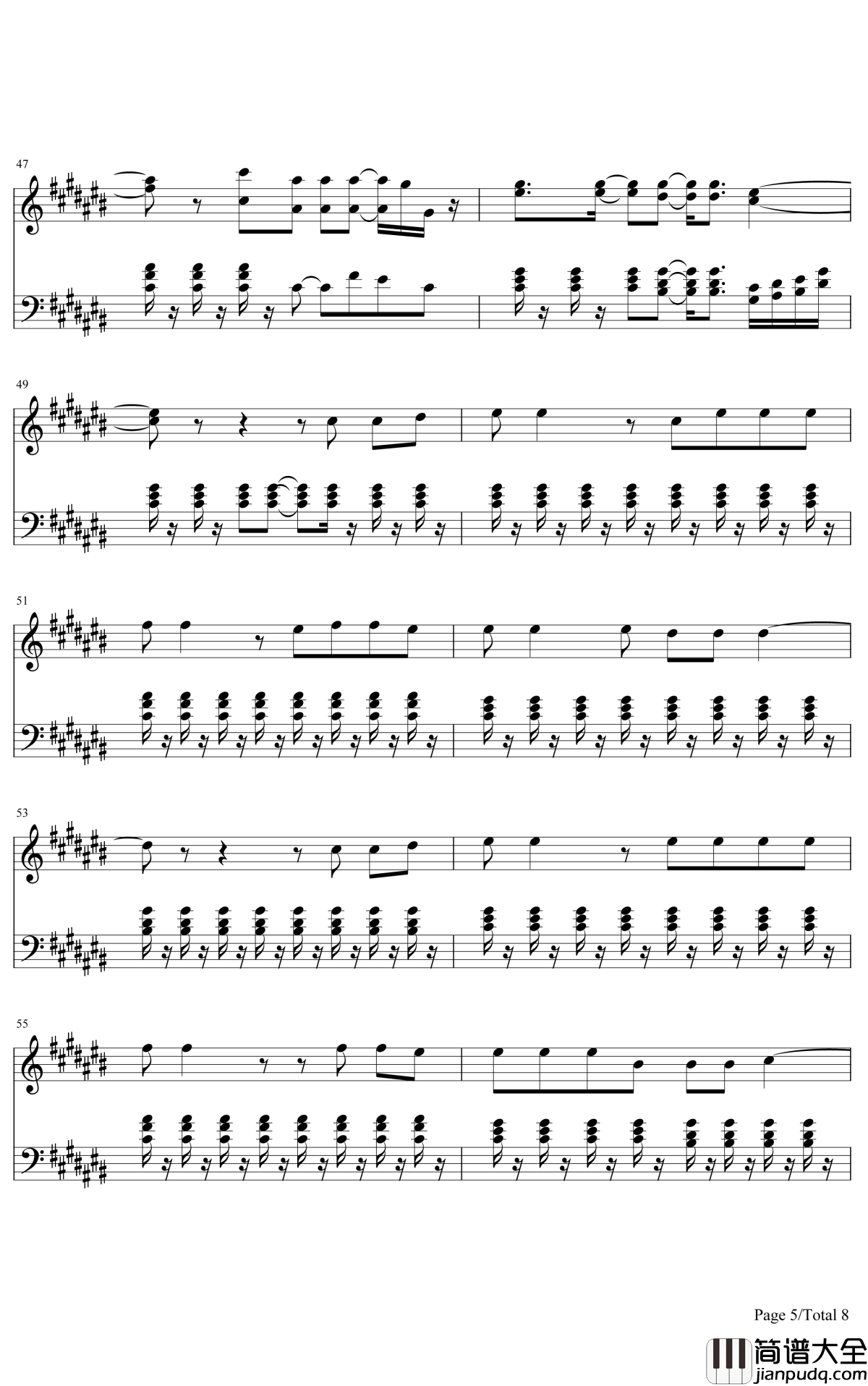 Try_Everything钢琴谱_Shakira__疯狂动物城_主题曲