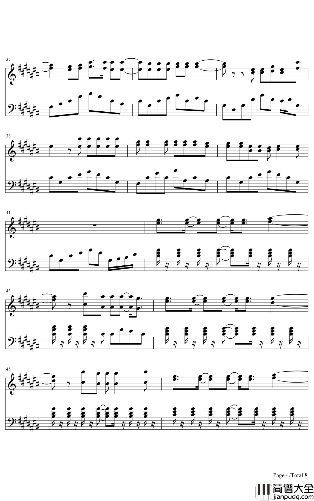 Try_Everything钢琴谱_Shakira__疯狂动物城_主题曲