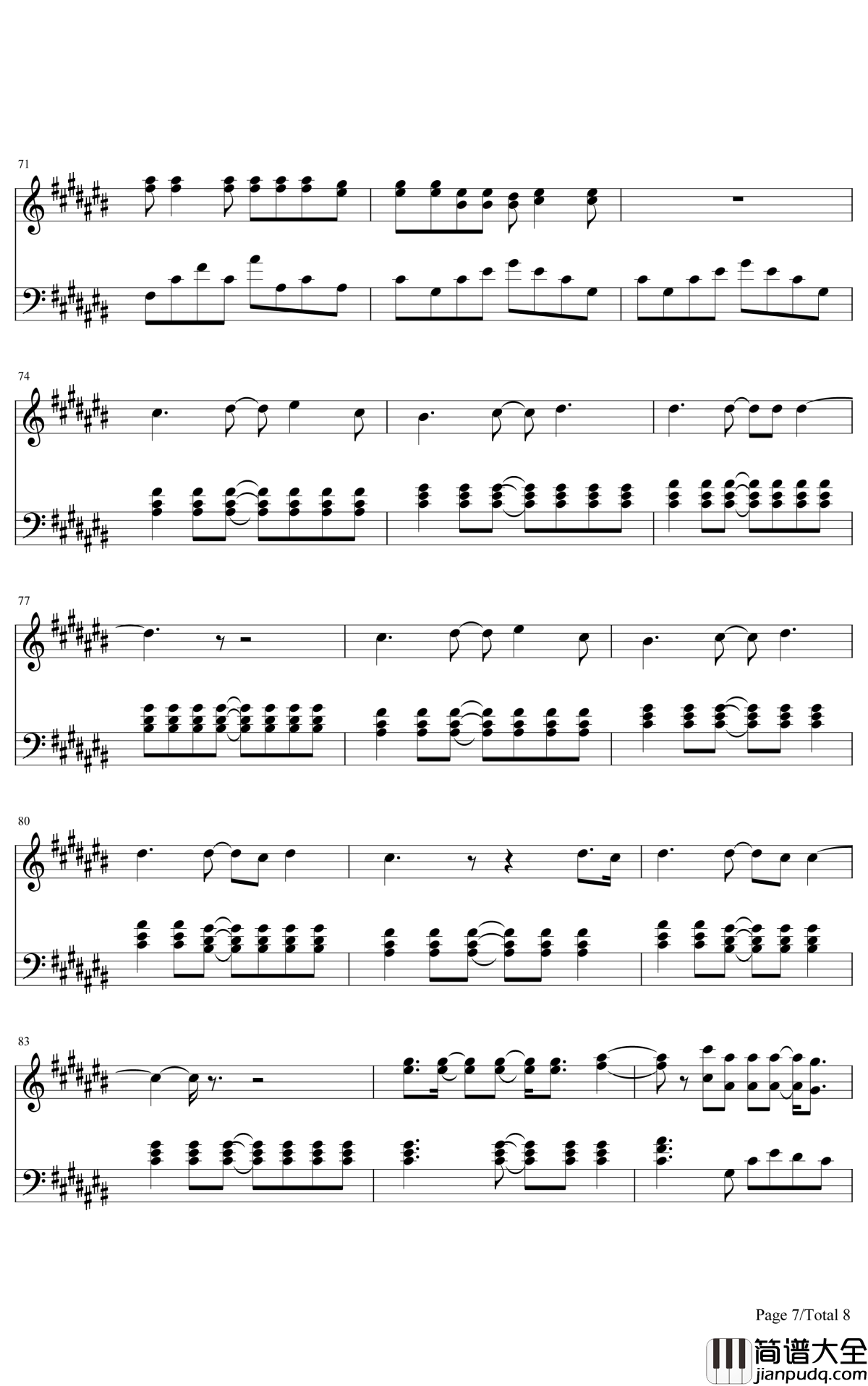 Try_Everything钢琴谱_Shakira__疯狂动物城_主题曲