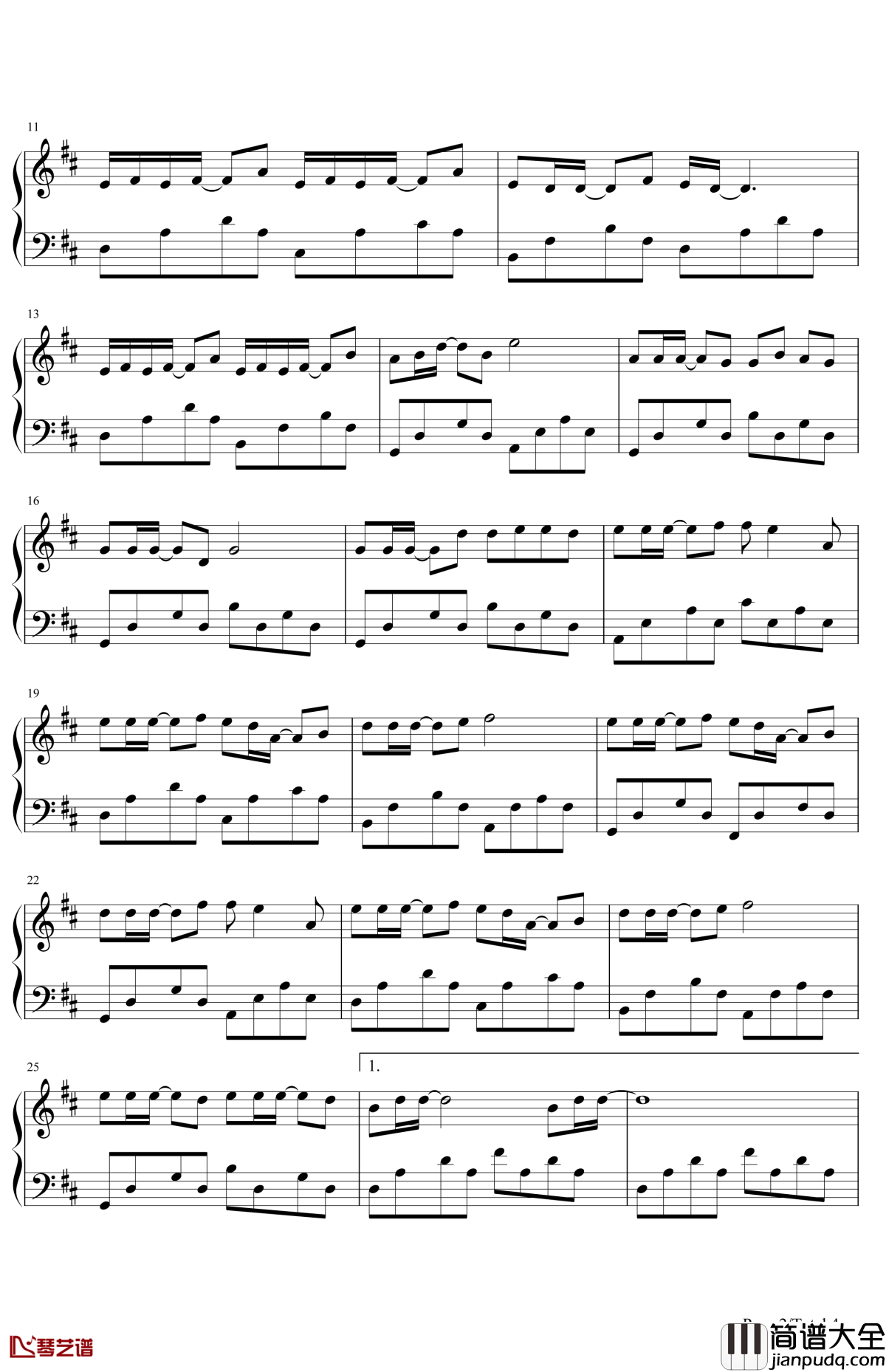 千里之外钢琴谱_周杰伦/费玉清_致一场跨越时空的爱恋