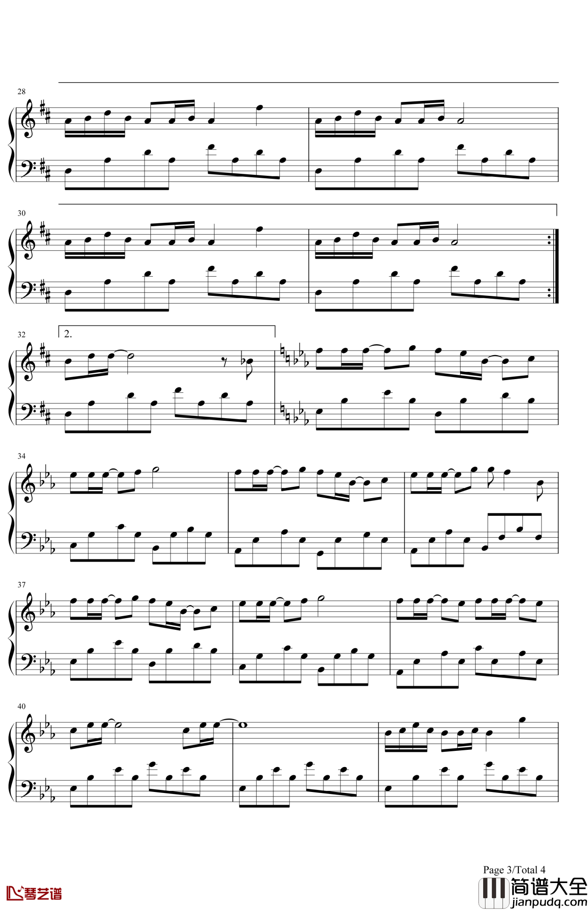 千里之外钢琴谱_周杰伦/费玉清_致一场跨越时空的爱恋