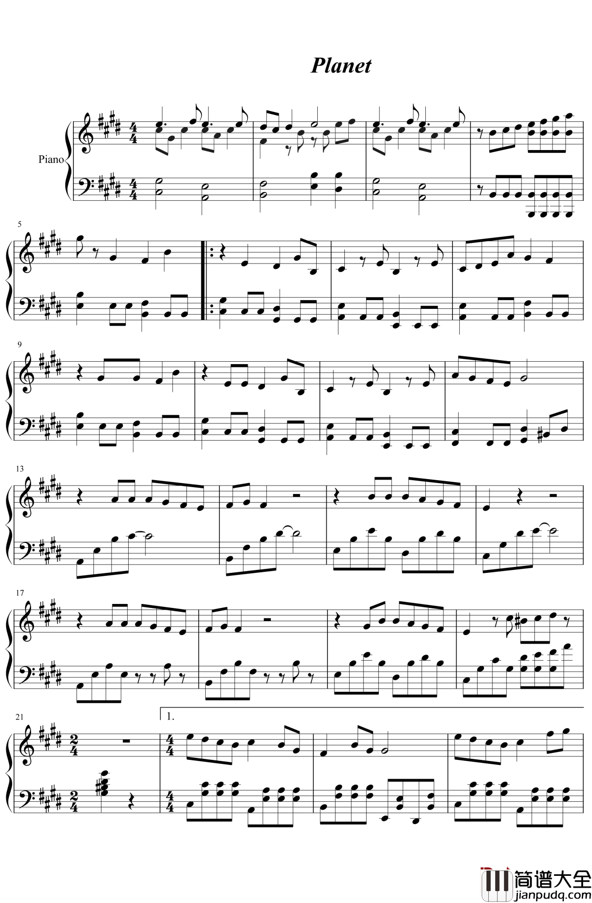 planet钢琴谱_ラムジ_从今天起我就要脱离你的轨道，做一颗属于自己的星