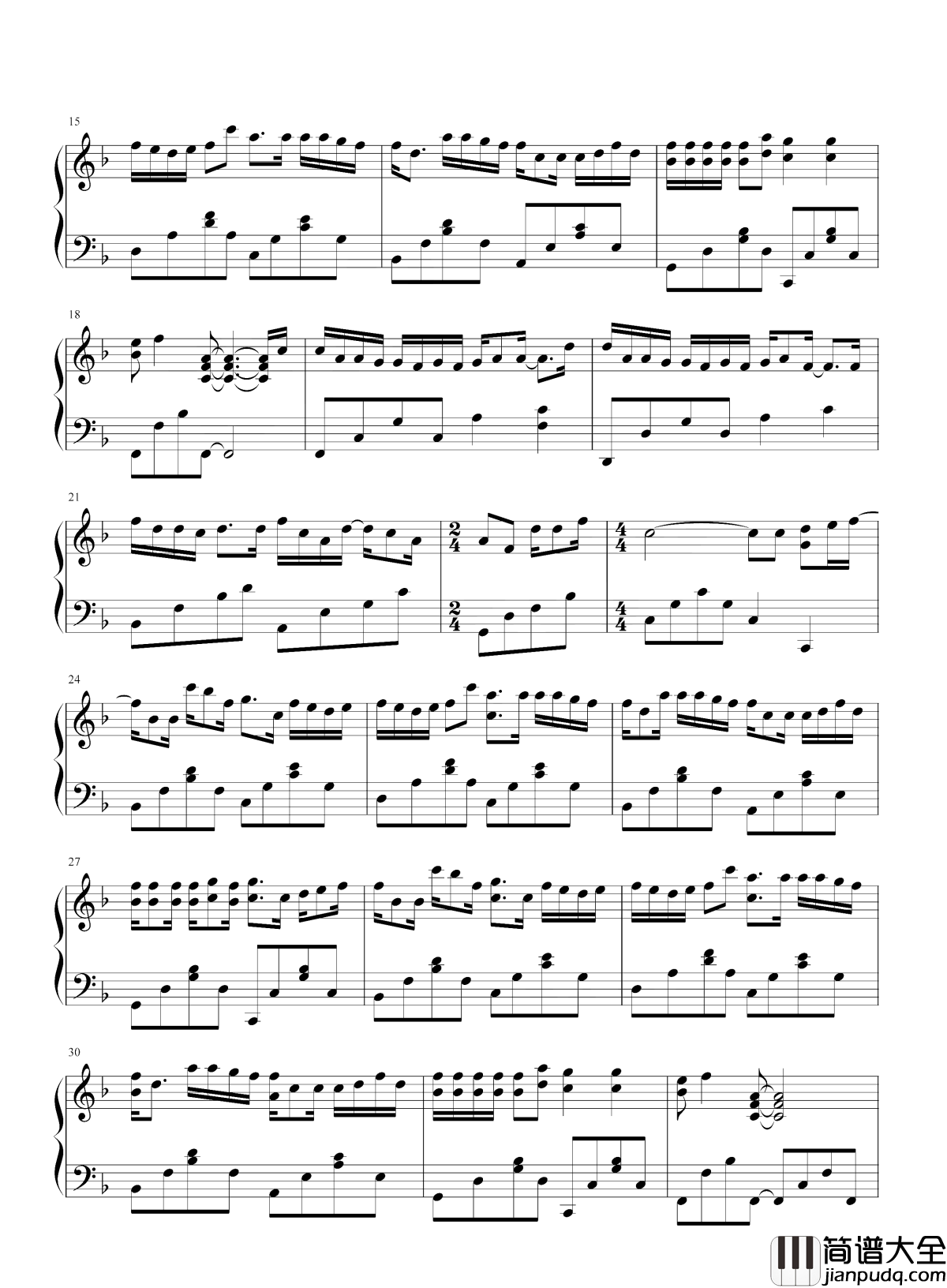 失忆钢琴谱_图小图_真正的爱永远不会失忆，真正的爱人永远不会远离