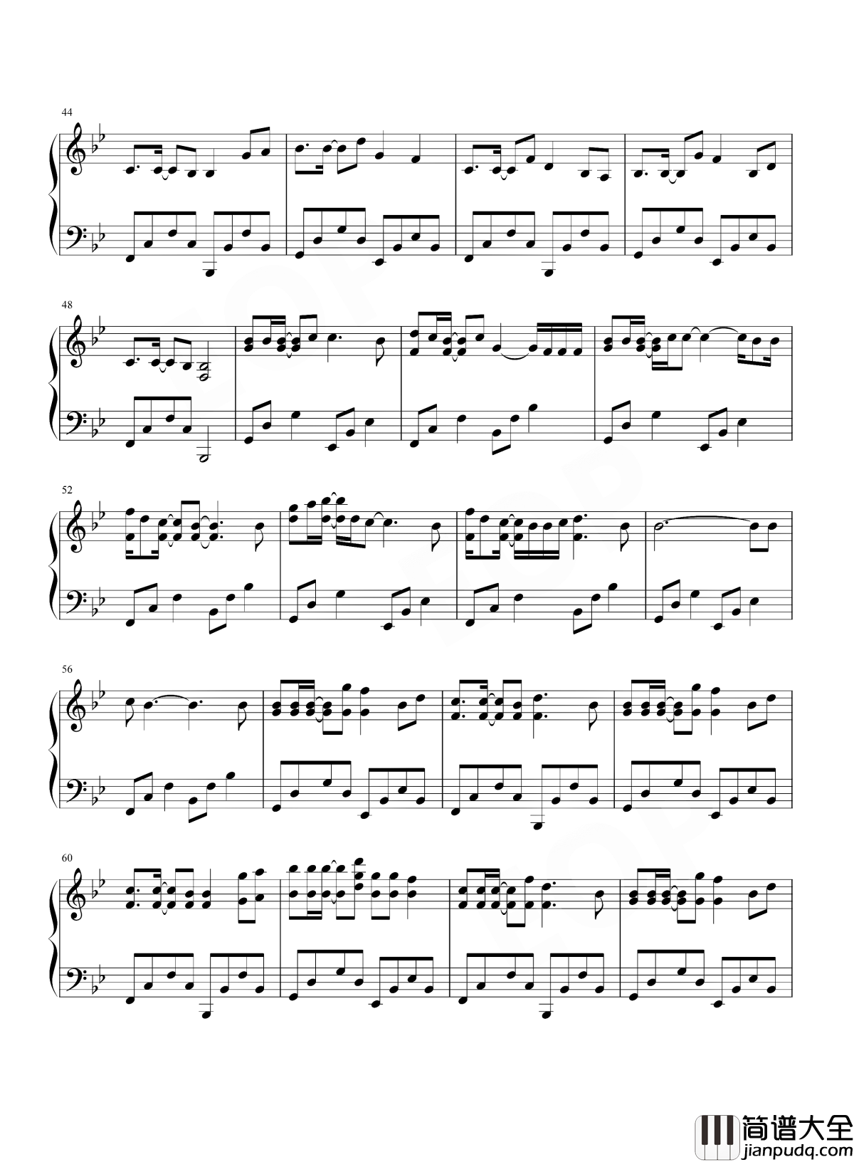 way_back_home钢琴谱_SHAUN_键盘的敲击声_伴奏的鼓点声