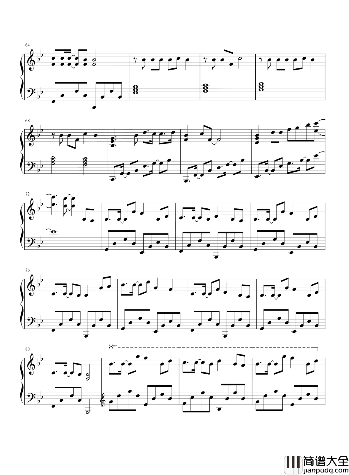 way_back_home钢琴谱_SHAUN_键盘的敲击声_伴奏的鼓点声