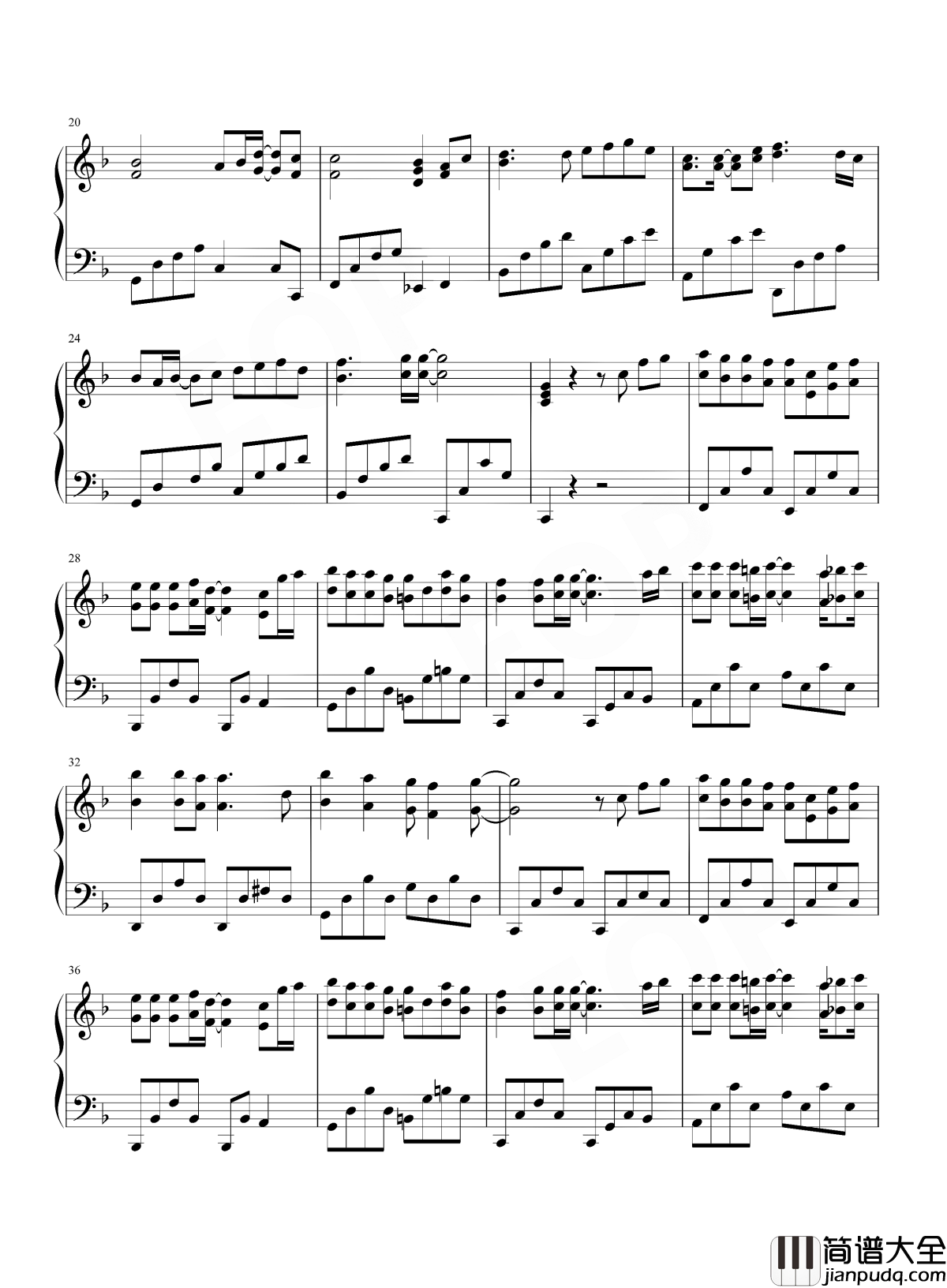 最美的遇见钢琴谱_徐佳莹_我们一定要勇敢追求，勇敢面对，把握住我们的幸福