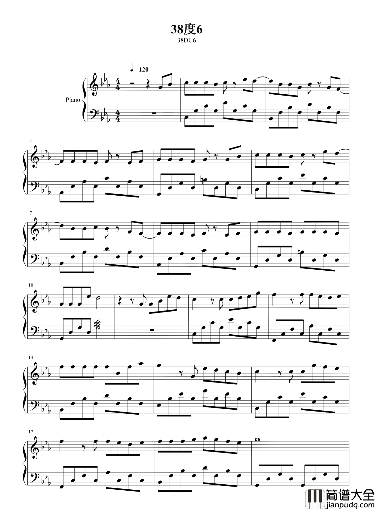 38度6钢琴谱_黑龙_重低音火了，燃烧的节奏，超劲爆