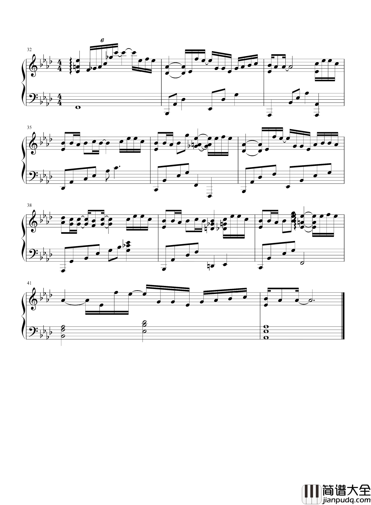 耳朵钢琴谱_李荣浩