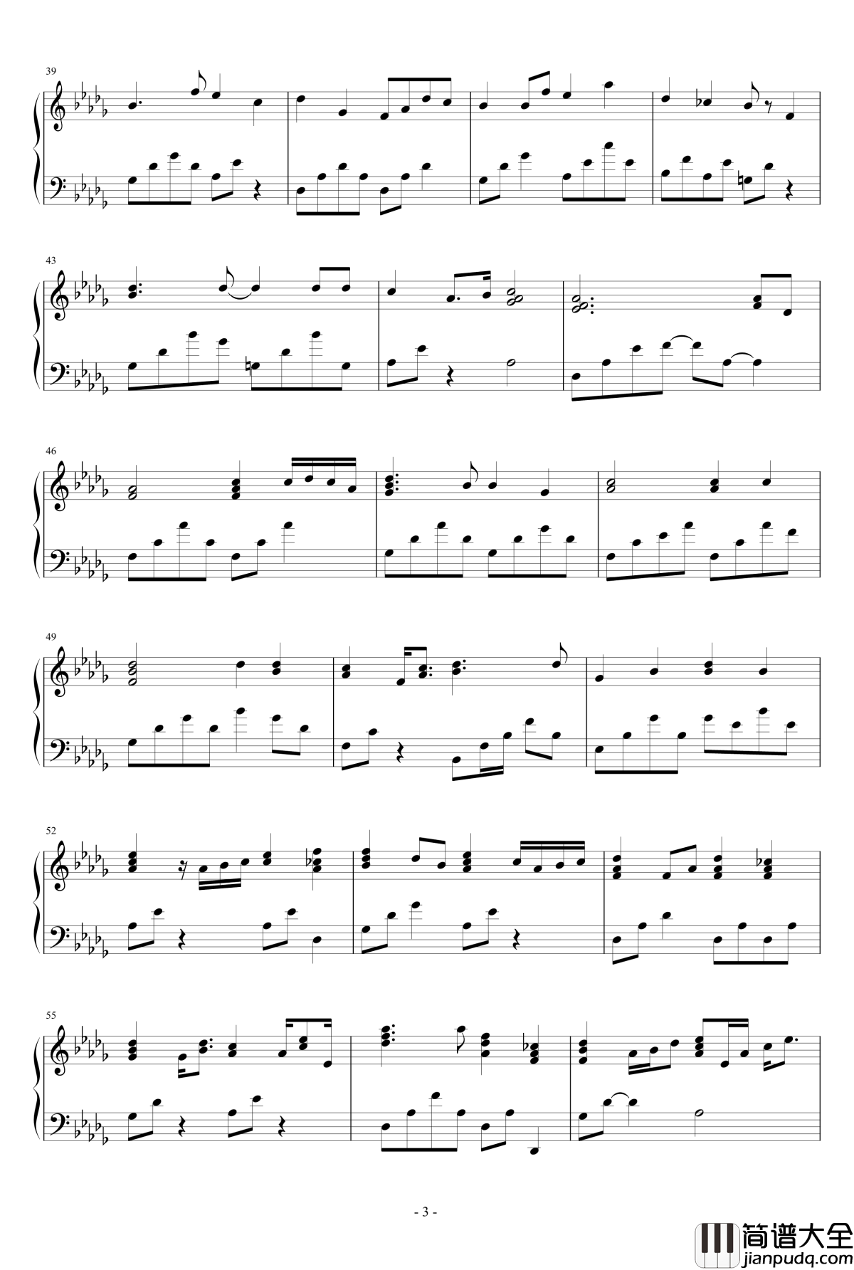 流行二钢琴谱_认认真真