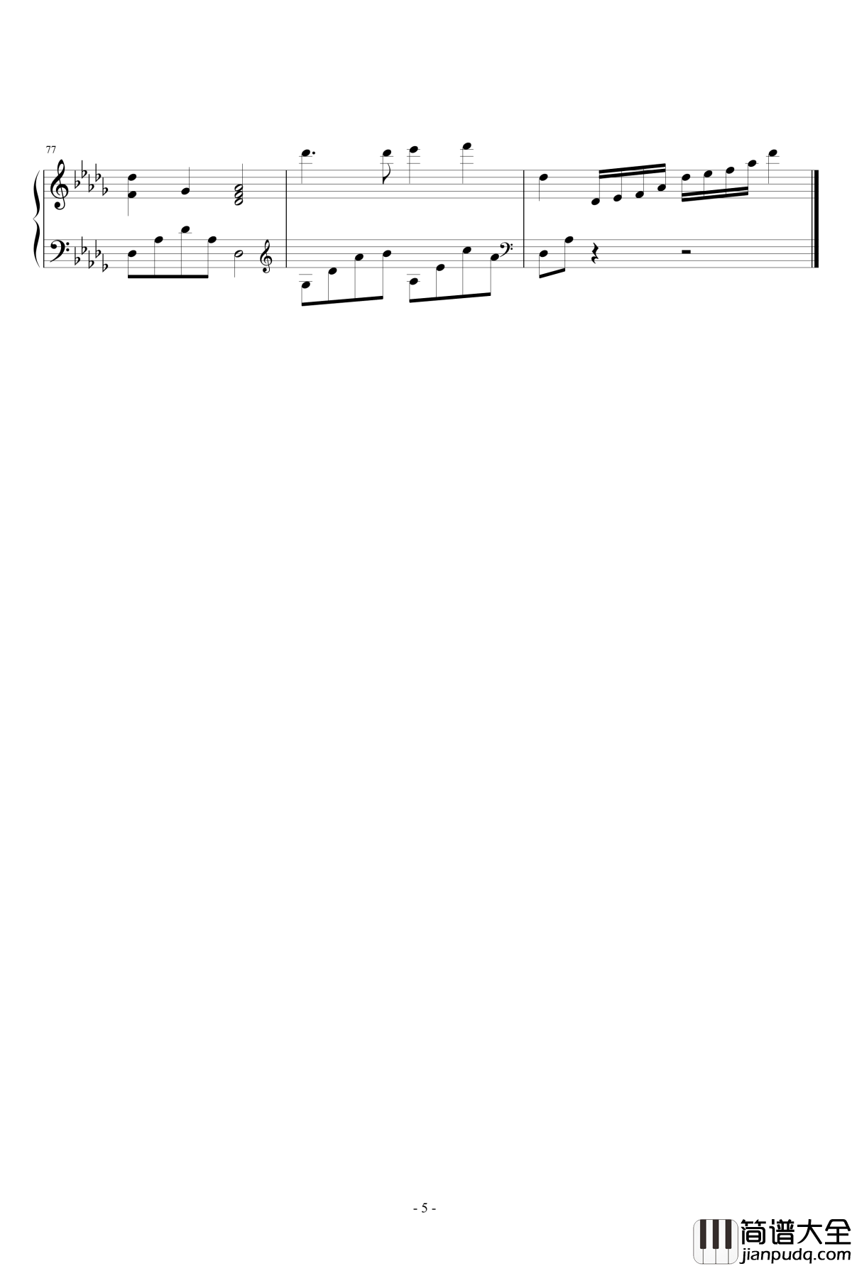 流行二钢琴谱_认认真真