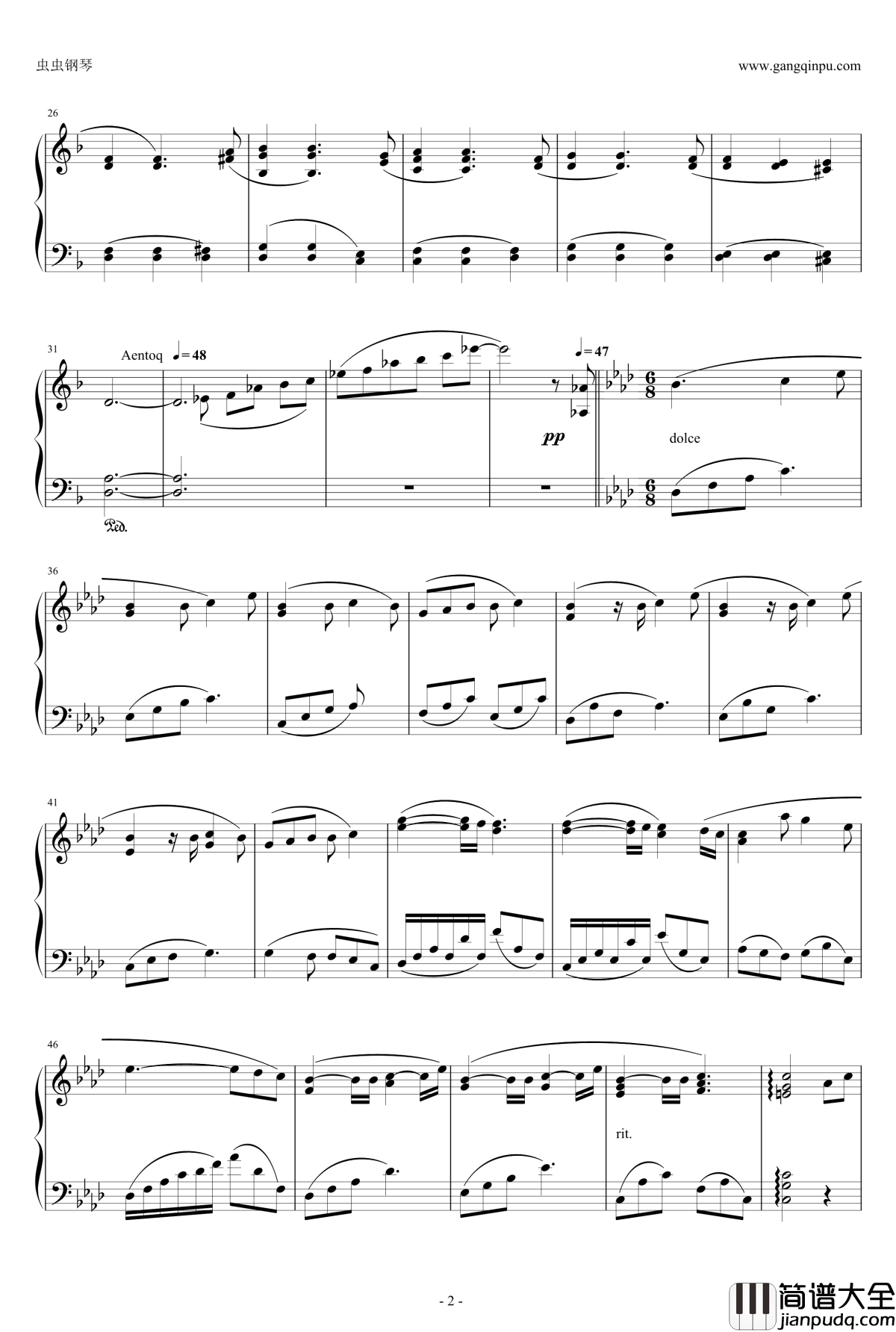 seventh_heaven第七章主题歌钢琴谱_空之境界