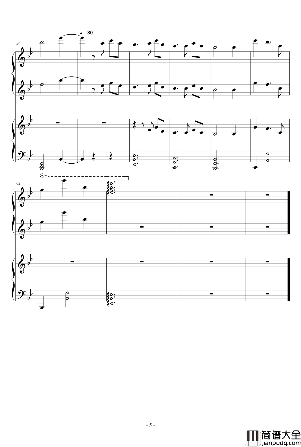 某钢琴家小哥钢琴谱_钢琴家小哥