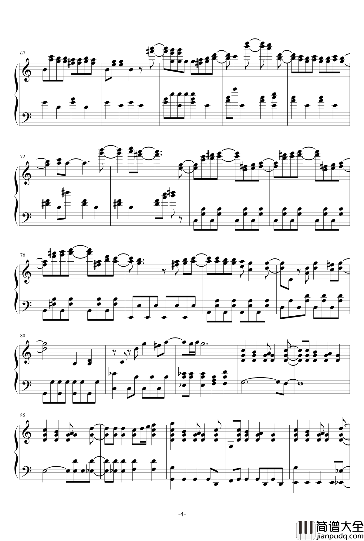 74亿分の1の君へ钢琴谱_献给74亿分之一的你_HKT48