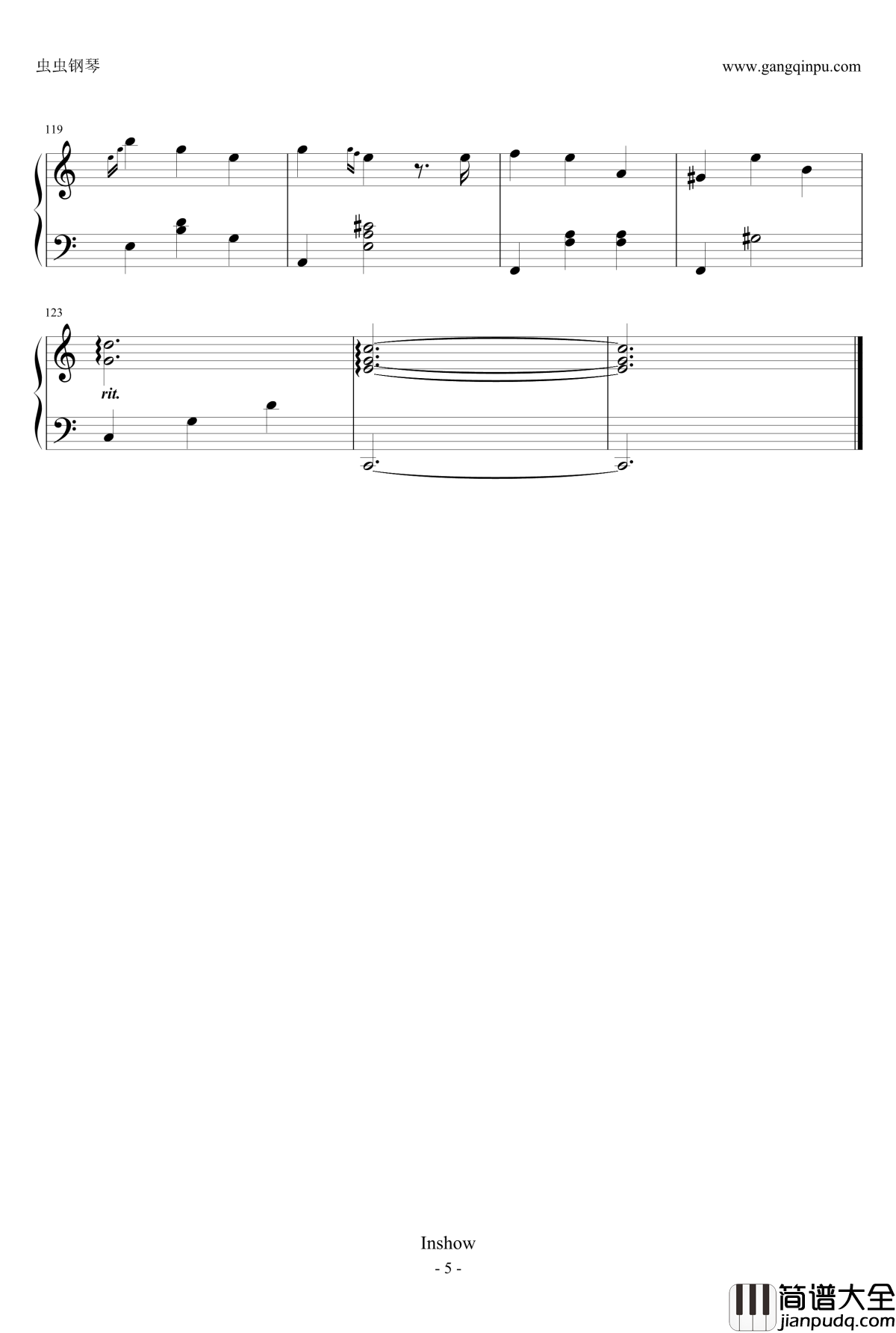 _下一秒钢琴谱_电视剧_微微一笑很倾城_插曲_张碧晨