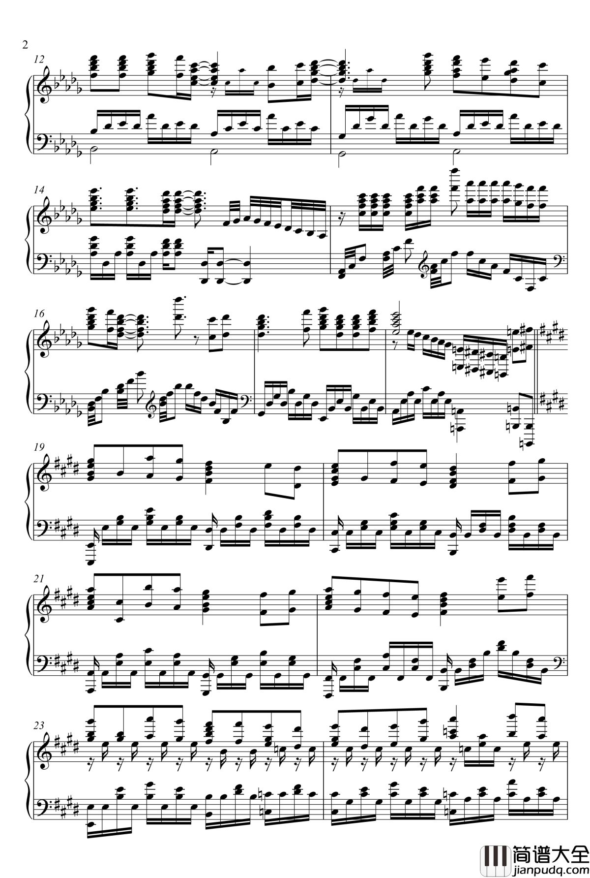 虹の列车钢琴谱_noname