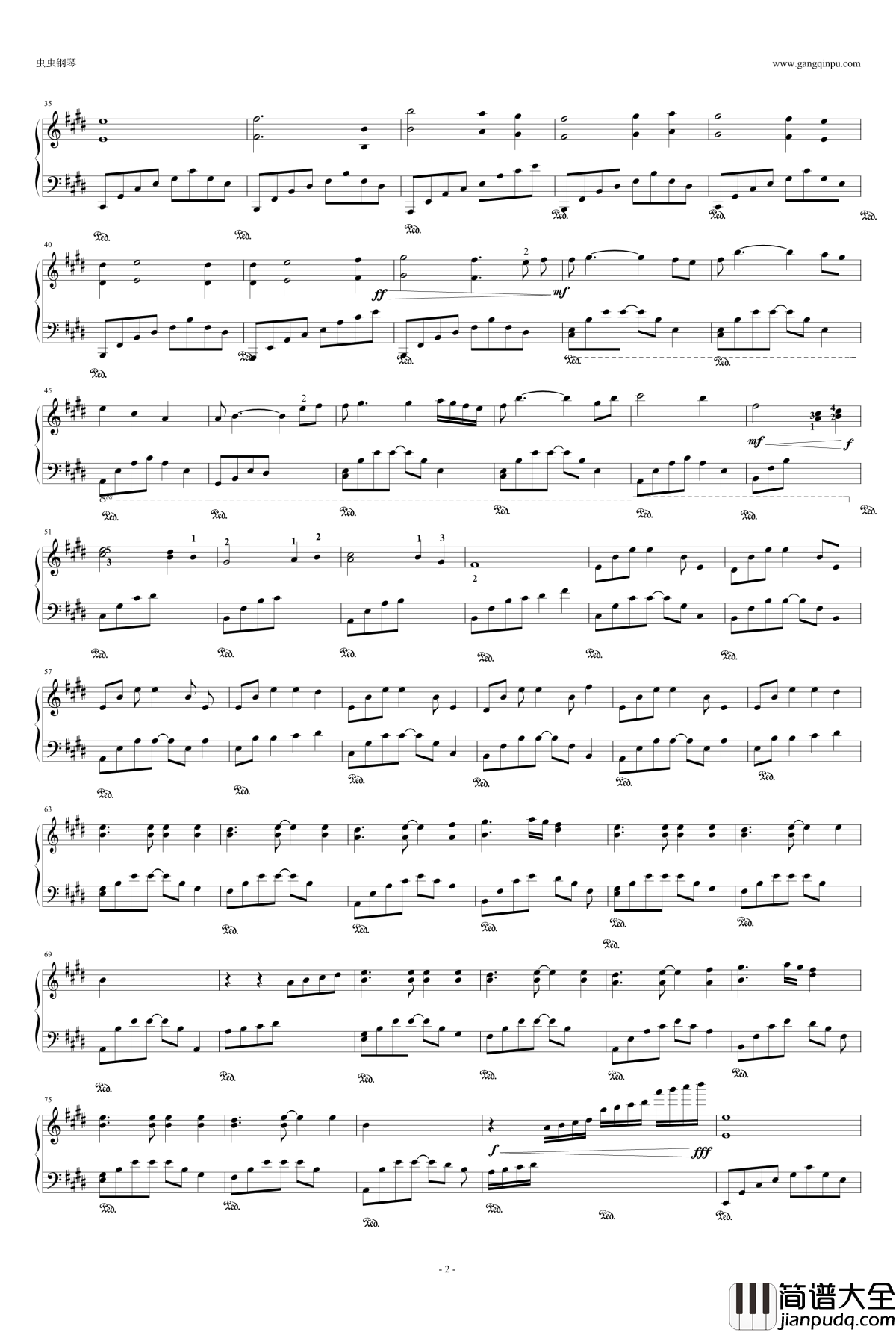 我心依旧钢琴谱_带指法_泰坦尼克号主题曲