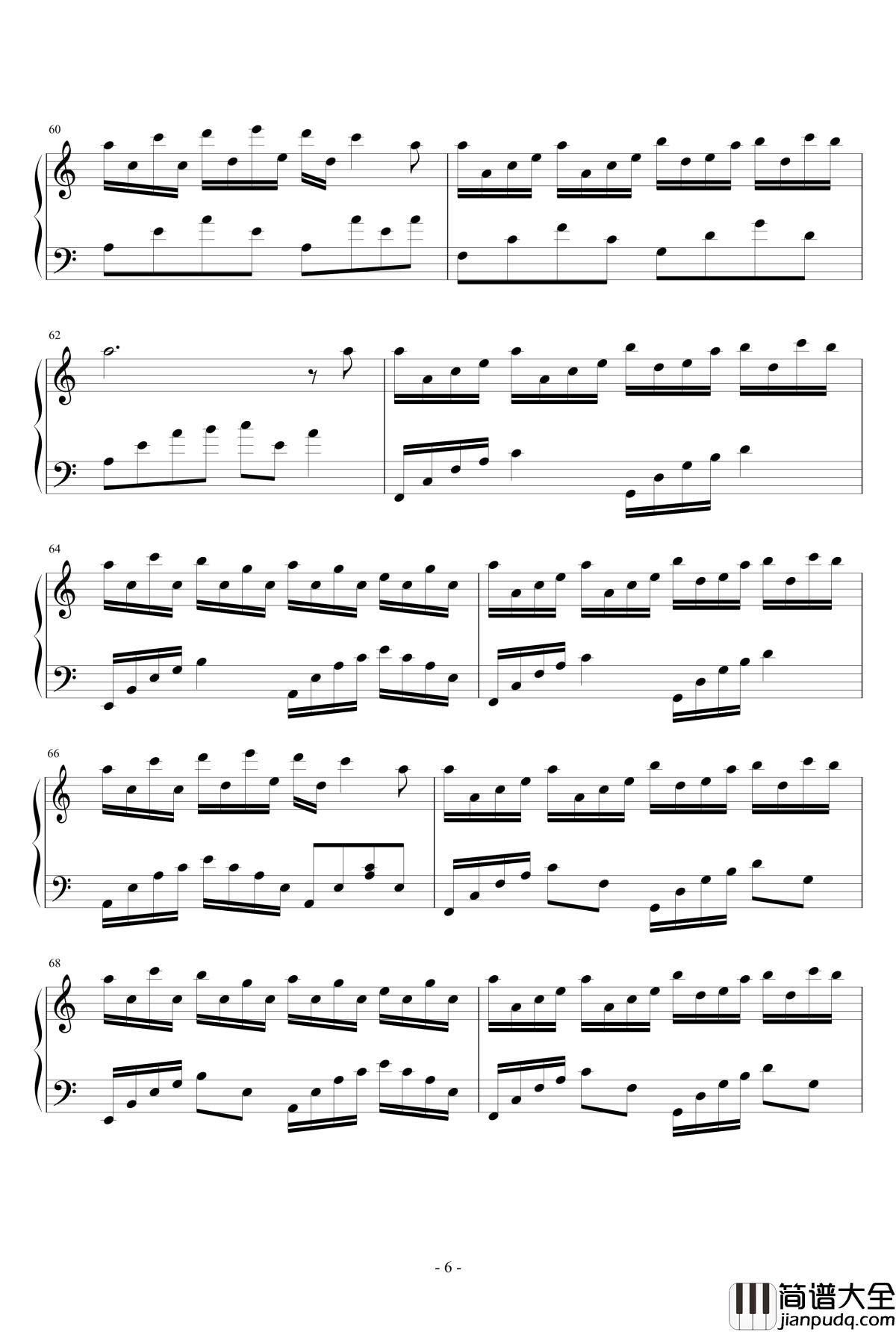 Flower_Dance钢琴谱_C大调版_花之舞