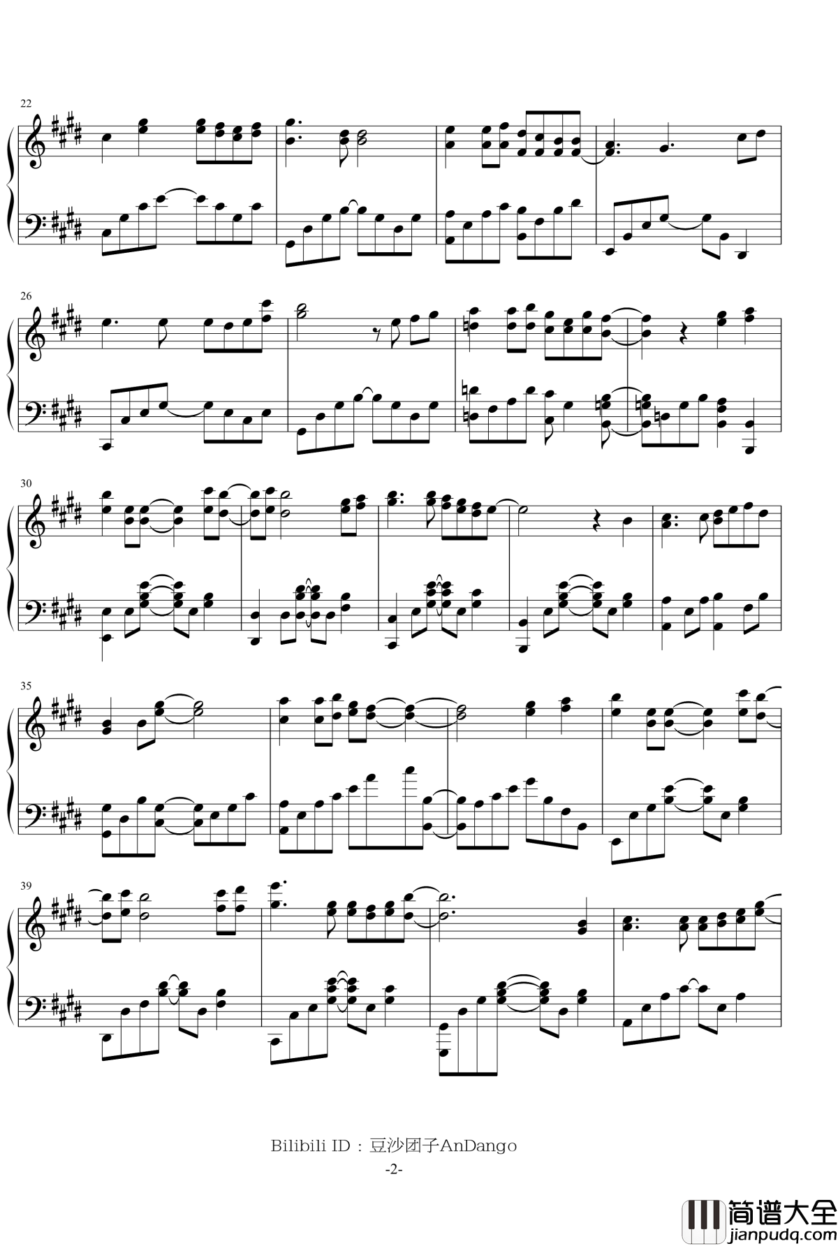 _心の旋律钢琴谱___完整独奏版___by_豆沙团子AnDango_TARI_TARI