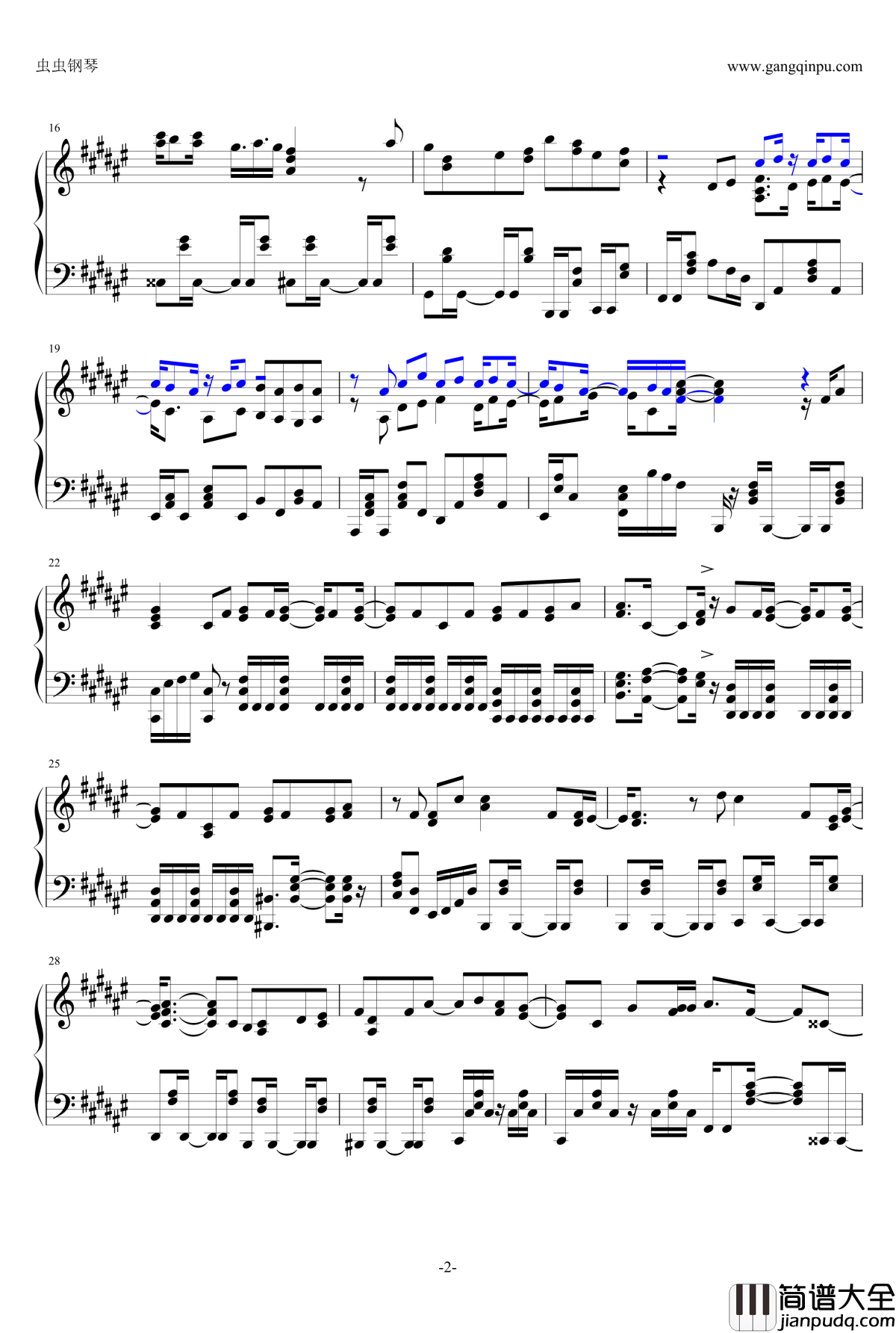 リトルファイター钢琴谱_鎖那