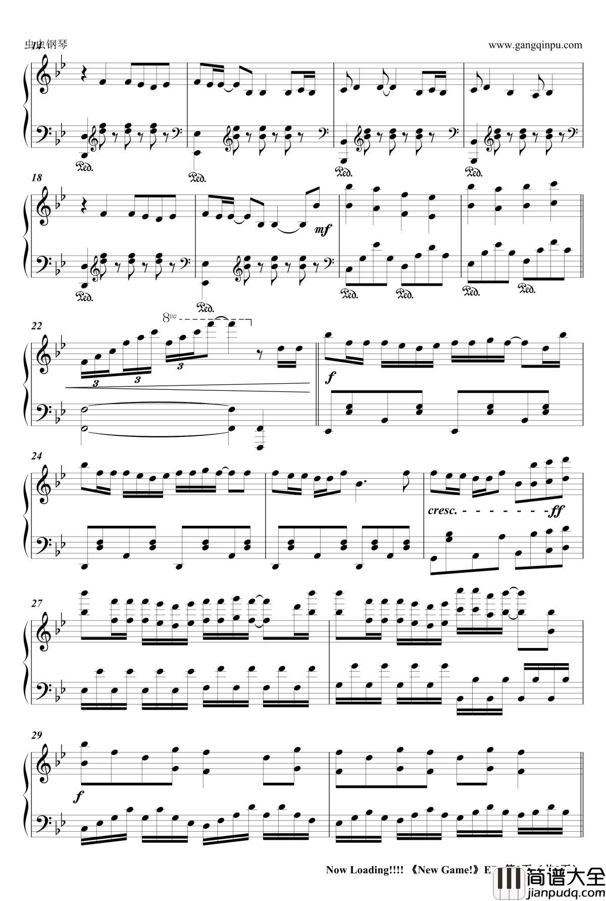 now_loading！！！！钢琴谱_New_Game！