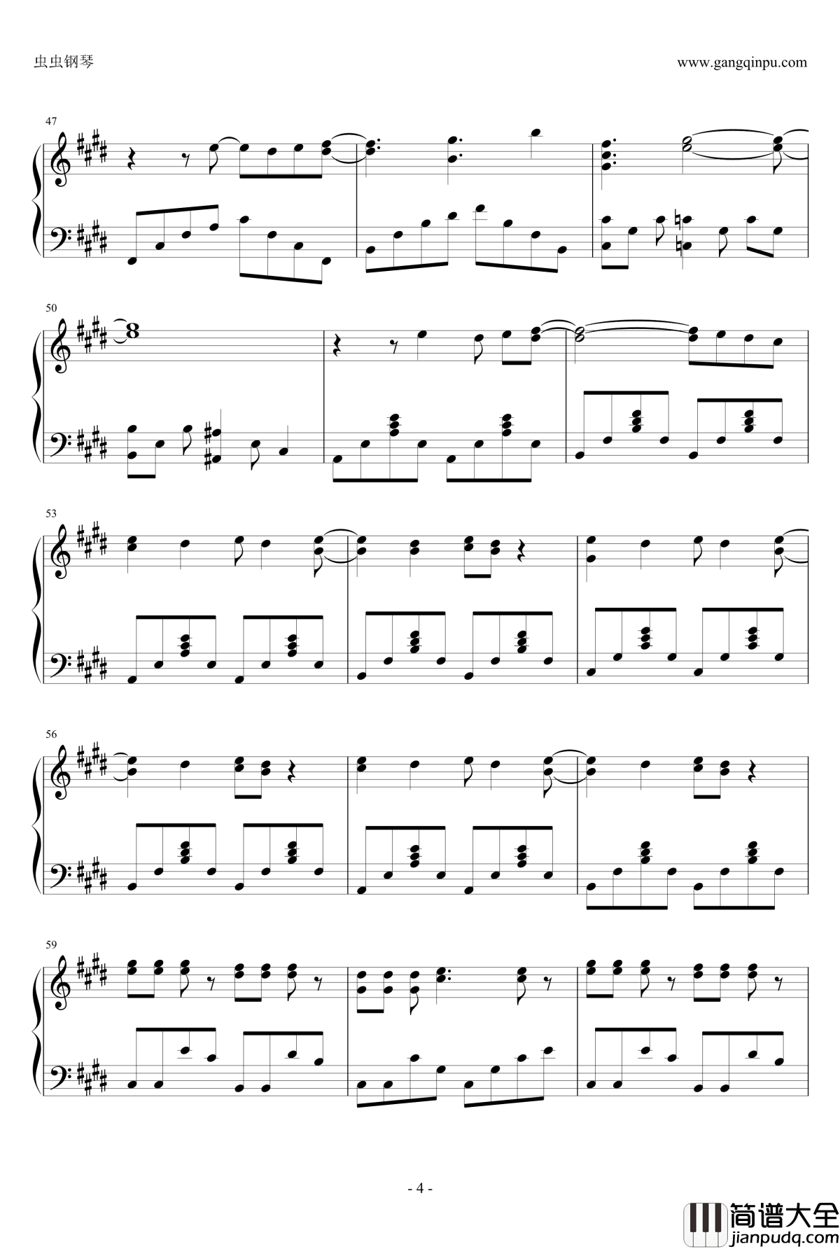 _届かない恋钢琴谱_白色相簿_完整版!